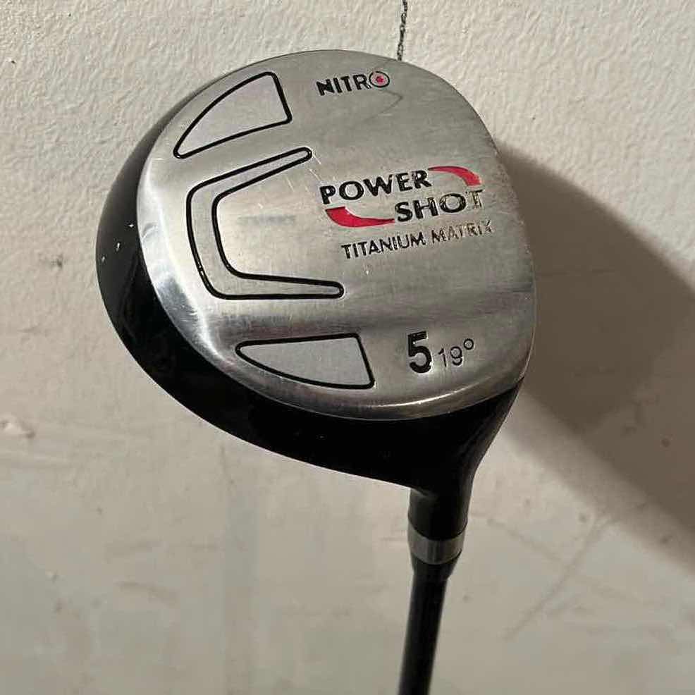 Photo 1 of NITRO MID FIRM FLEX POWER SHOT TITANIUM MATRIX 5 GOLF DRIVER W NITRO SLEEVE