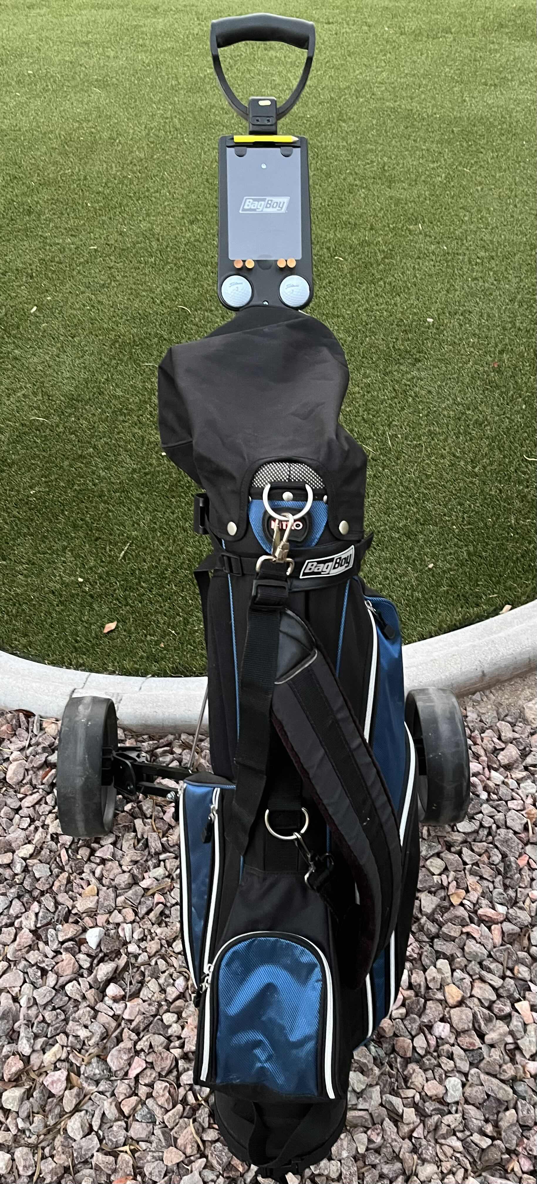 Photo 1 of NITRO BLACK/BLUE GOLF BAG W BAGBOY STAND & CLUB COVER