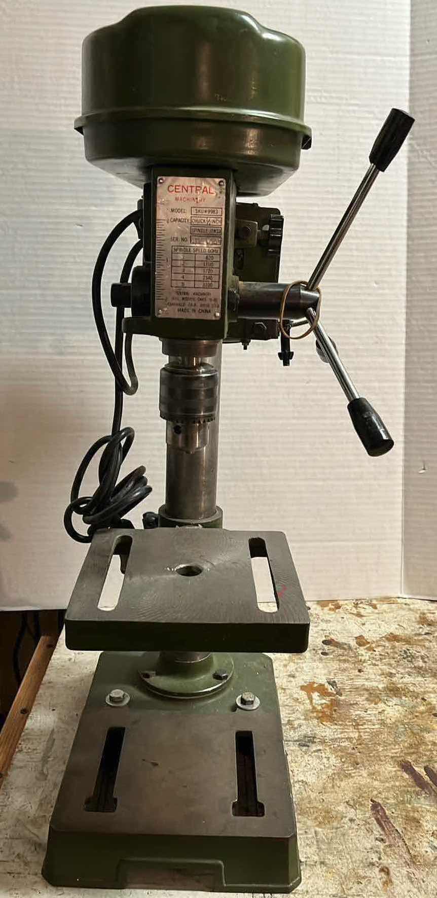 Photo 1 of CENTRAL MACHINERY MOUNTED DRILL PRESS MODEL 9983