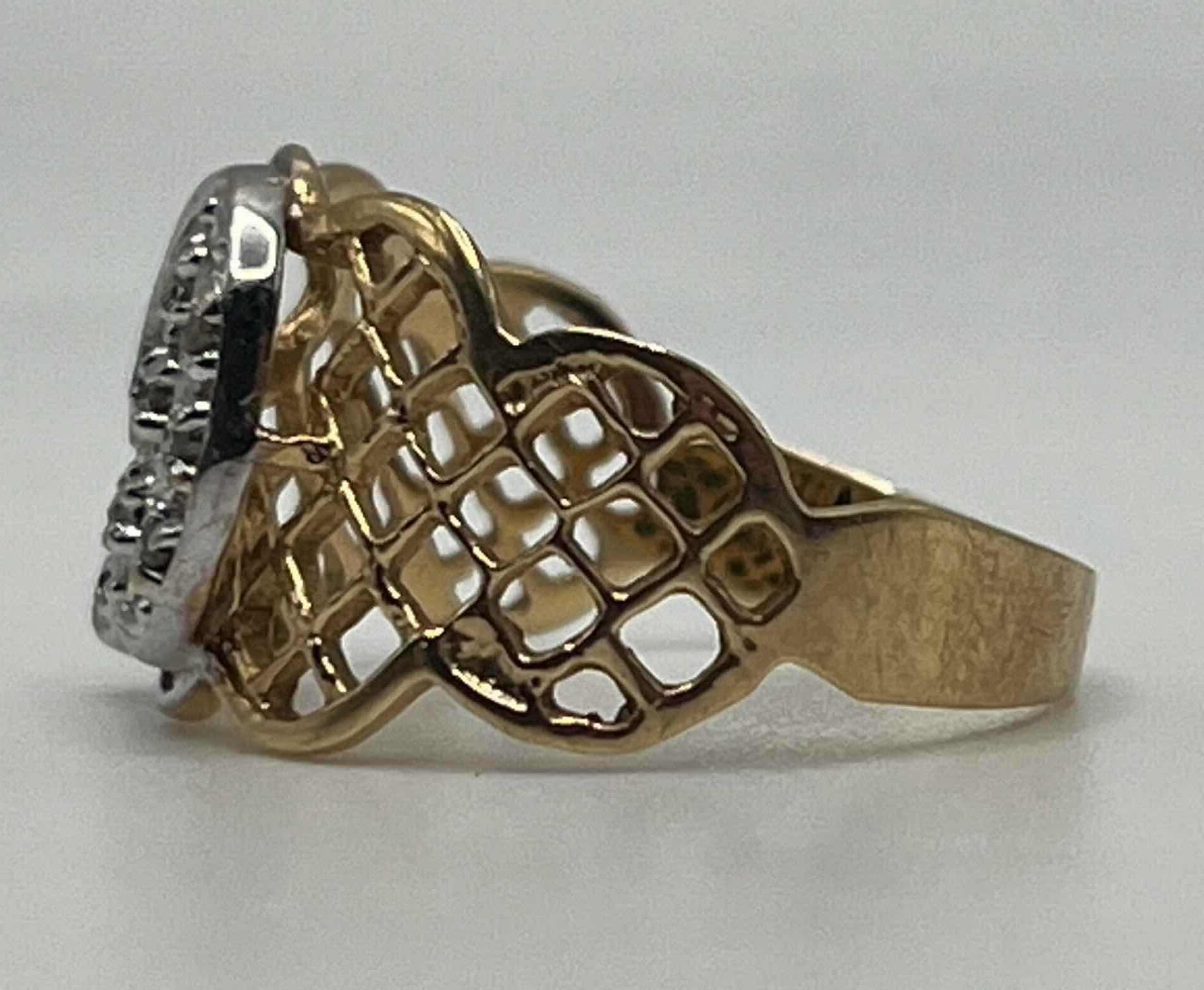 Photo 4 of GOLD RING LETTER D 14K BAND 2.9GRAMS WOMENS SIZE 8.5-9.5