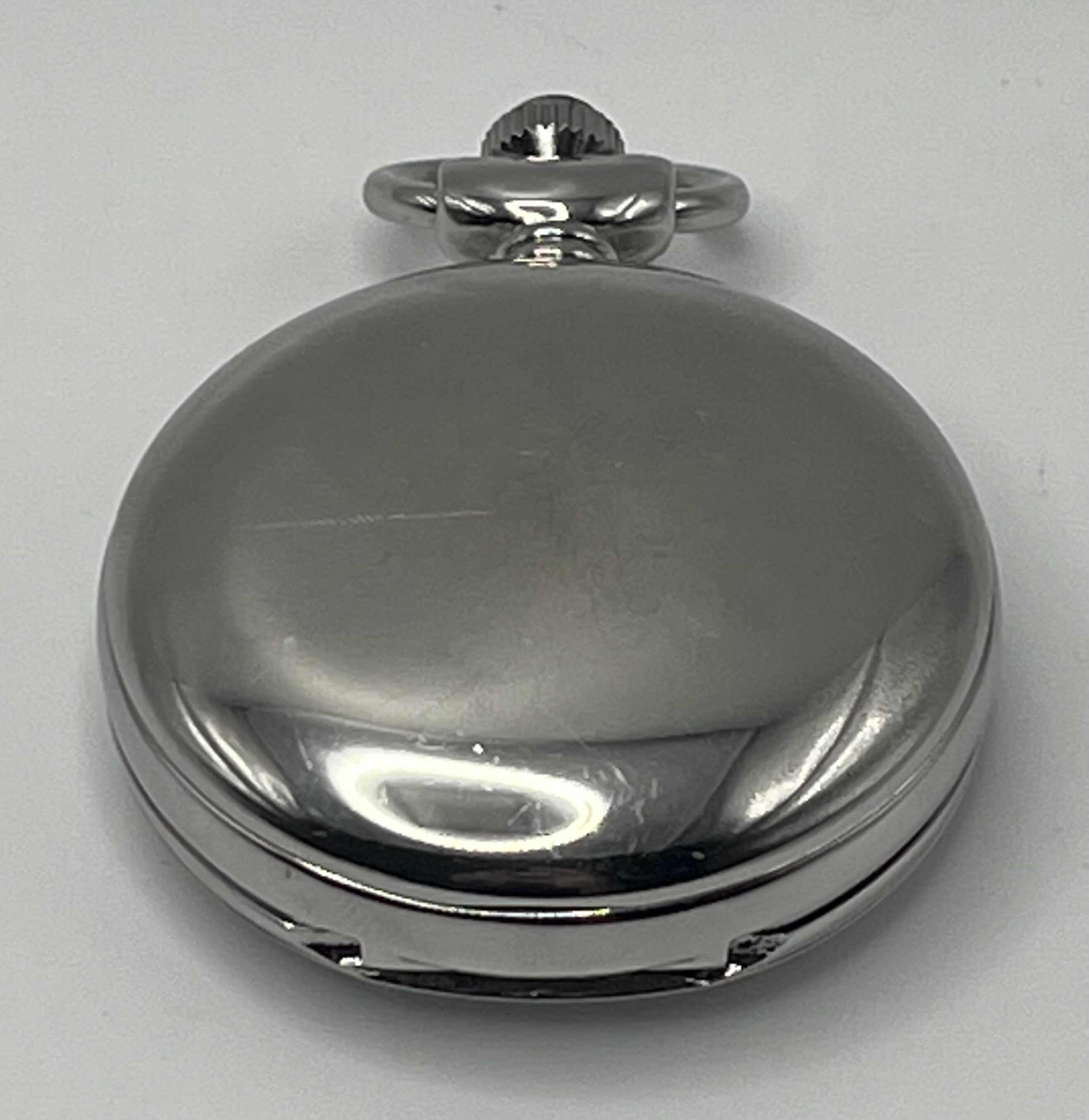 Photo 4 of TIMEX JAPAN MOVT SILVER FINISH POCKET WATCH 1.75” X 2.5”