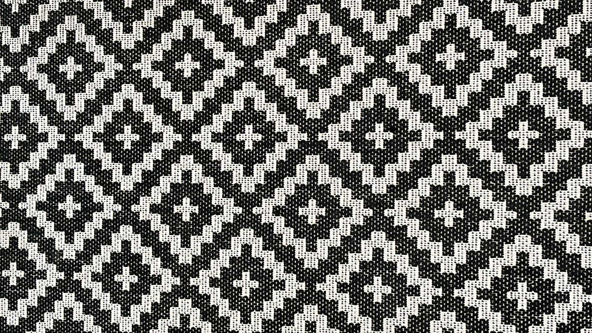 Photo 2 of DIAMOND MONO BLACK & WHITE PATIO RUG 60” X 86”