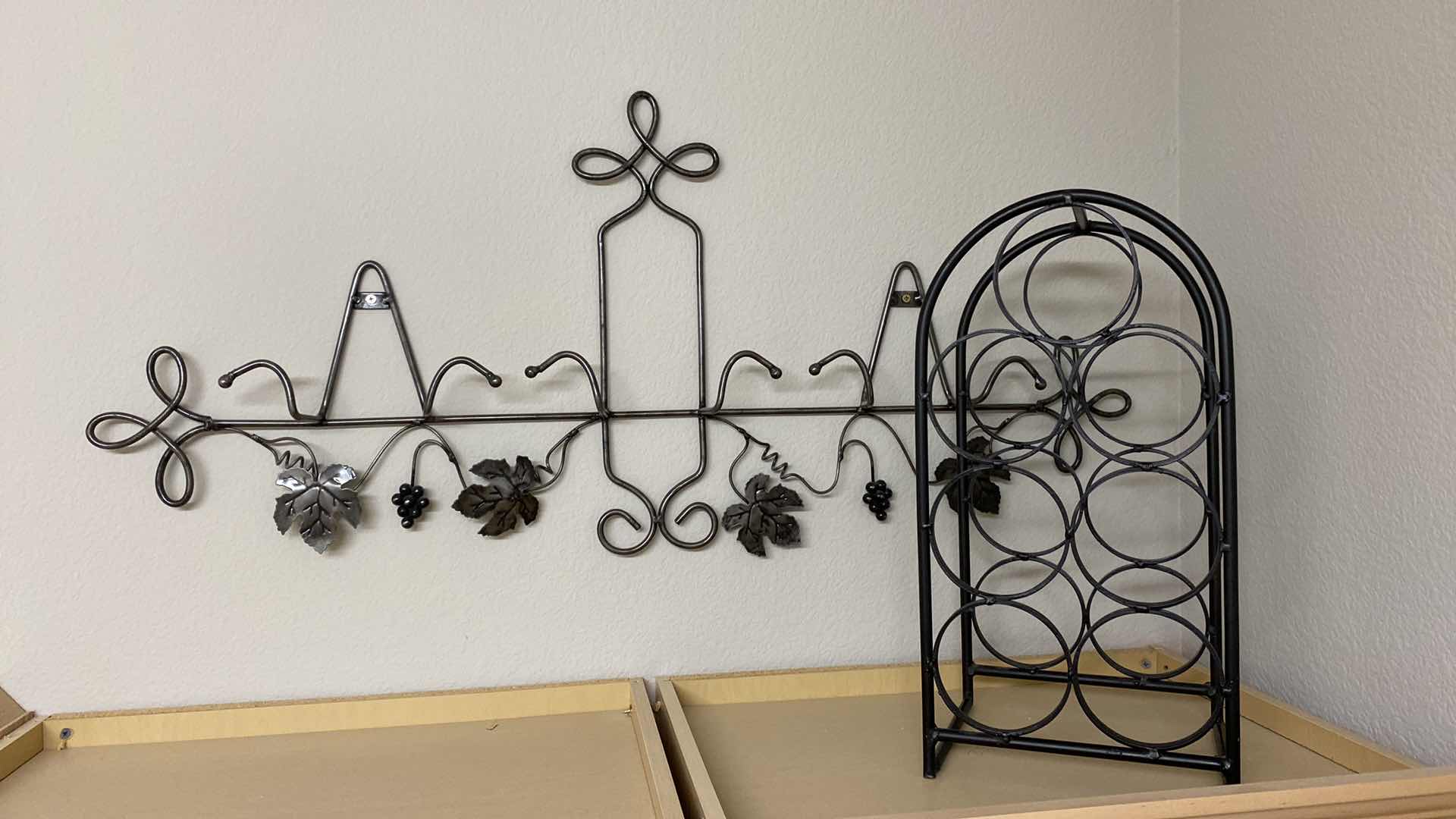 Photo 1 of PLATE RACK AND 7 BOTTLE WINE HOLDER