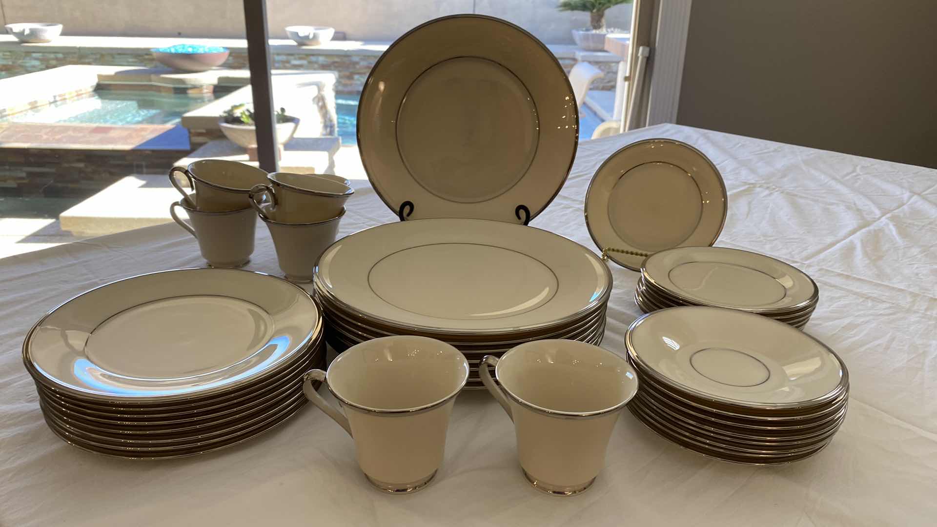 Photo 1 of 39 PIECE SET OF LENOX SOLITAIRE (1 CUP MISSING)