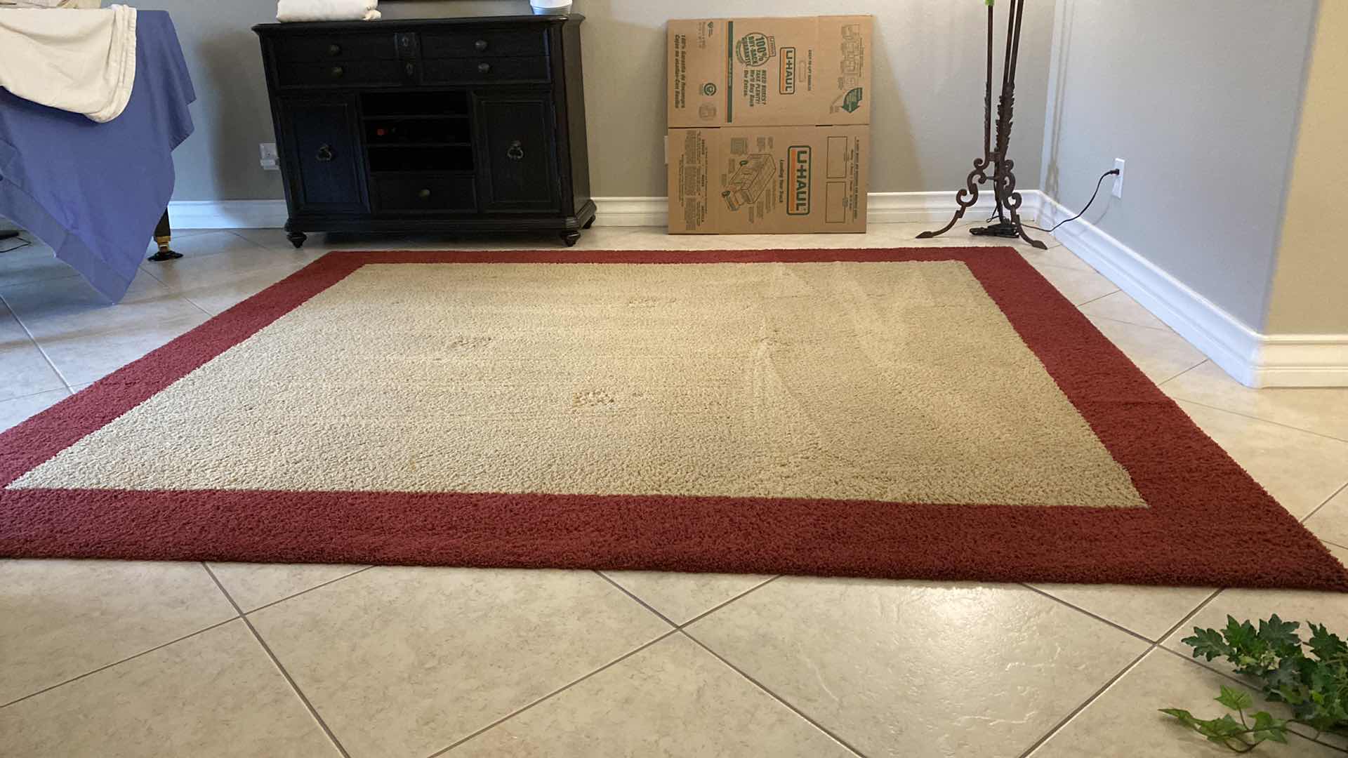 Photo 1 of CUSTOM DUPONT STAINMASTER RED AND TAUPE AREA RUG 8’ X 9’