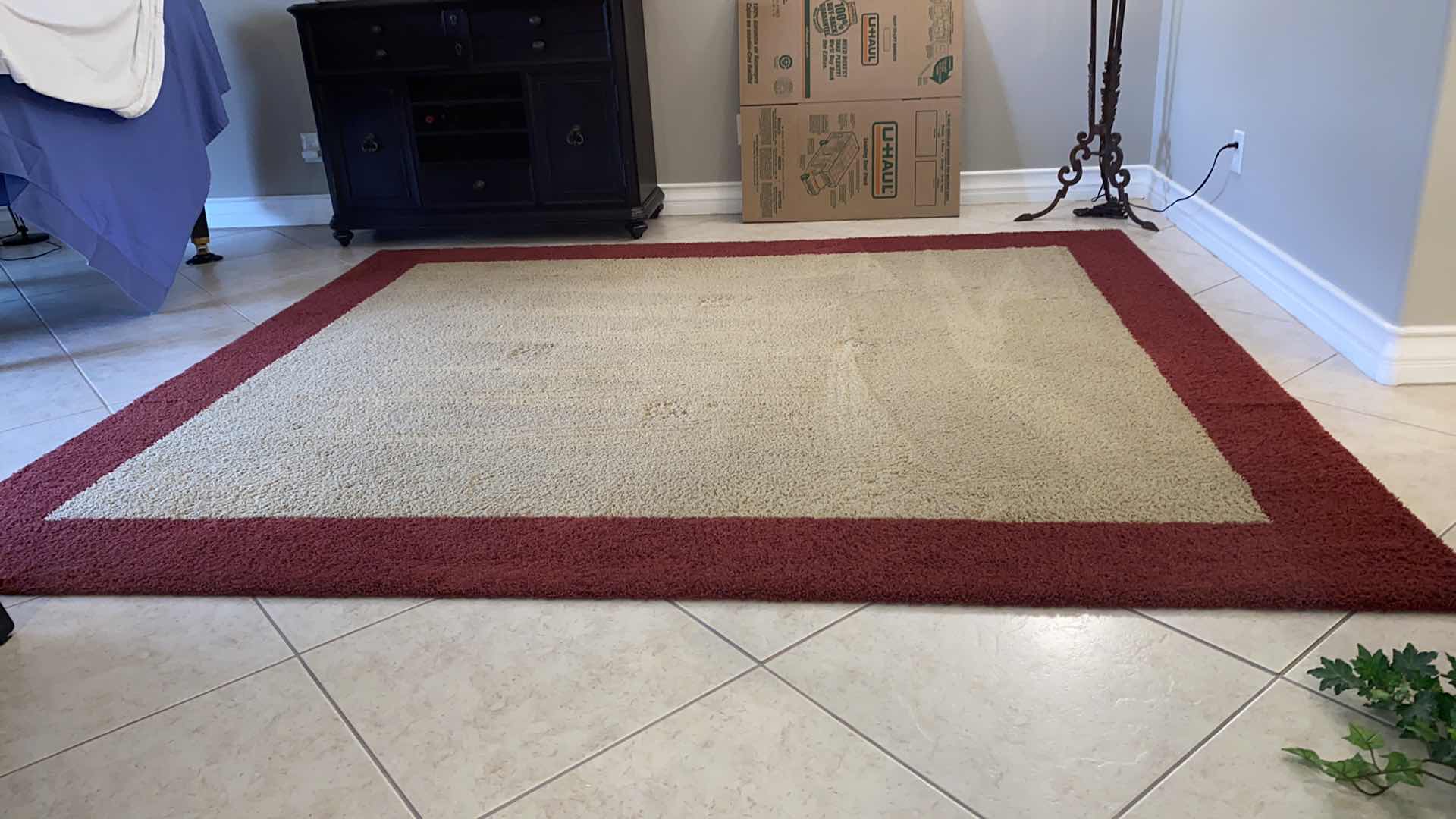 Photo 2 of CUSTOM DUPONT STAINMASTER RED AND TAUPE AREA RUG 8’ X 9’