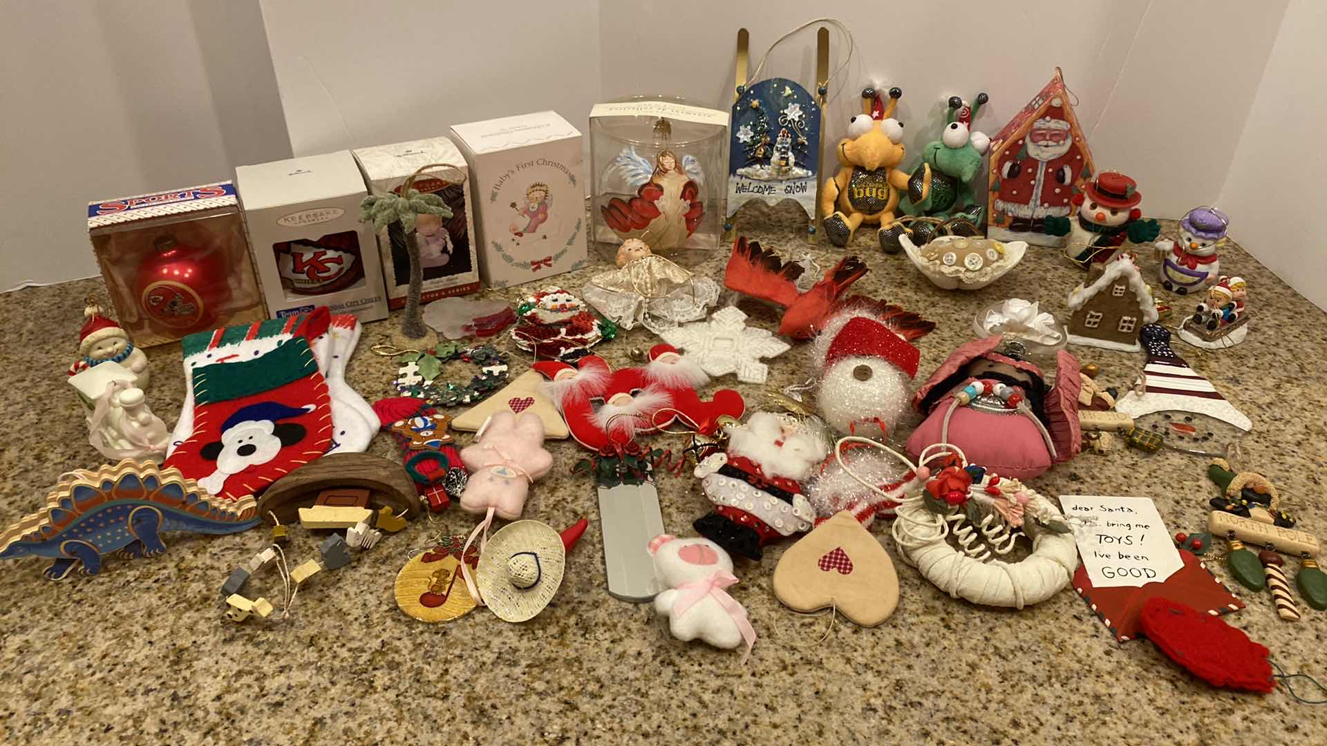 Photo 1 of BOX OF ASSORTED CHRISTMAS ORNAMENTS