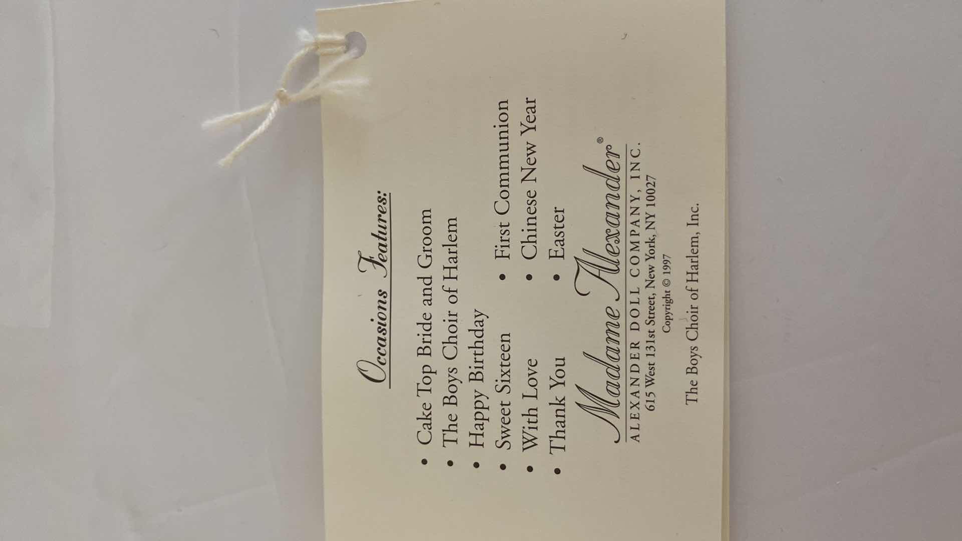 Photo 8 of MADAME ALEXANDER CLASSICS FIRST COMMUNION 21101 COLLECTIBLE H8”