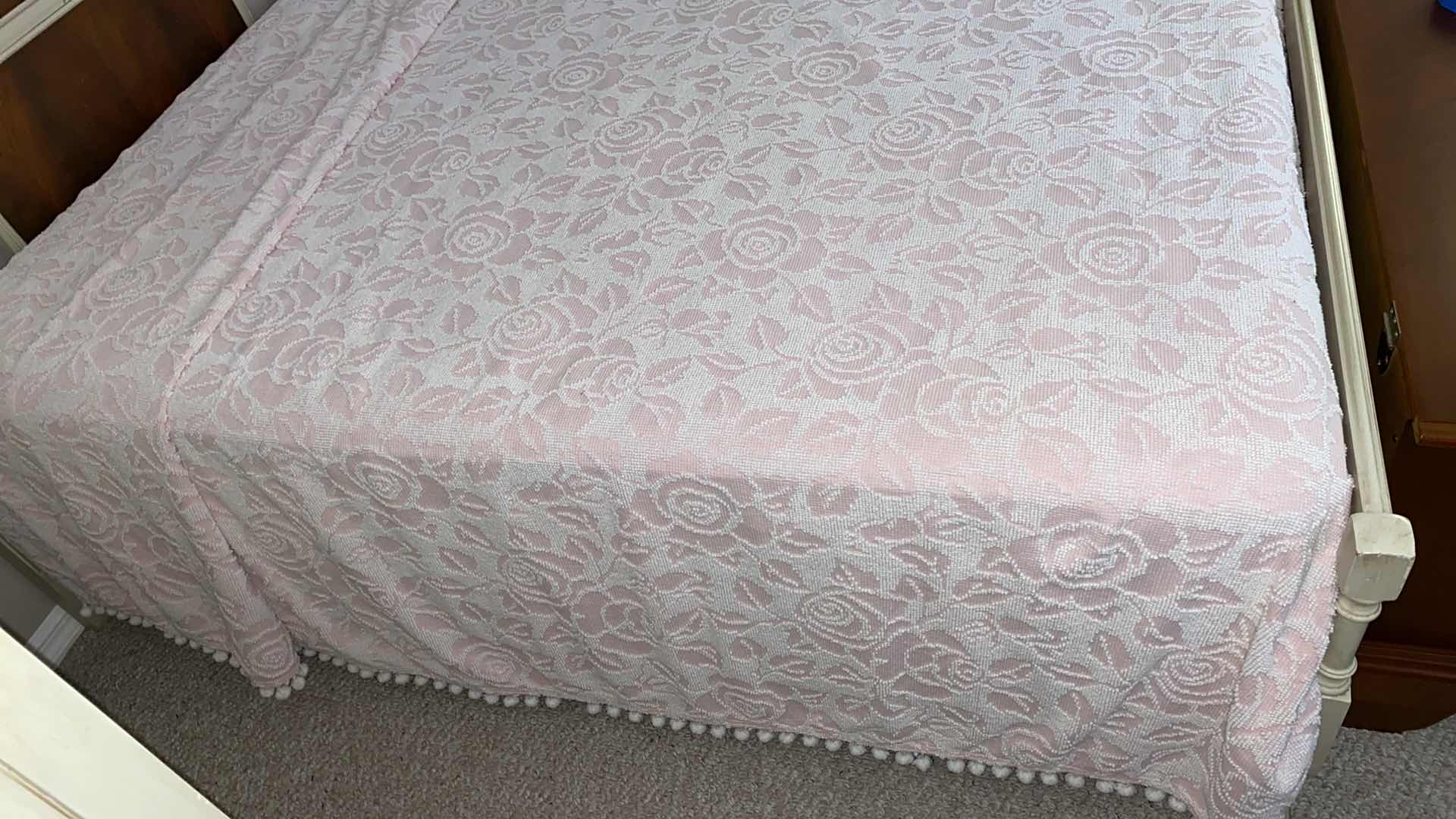 Photo 2 of FULL SIZE COVERLET, PINK AND WHITE (BED SOLD SEPARATELY)