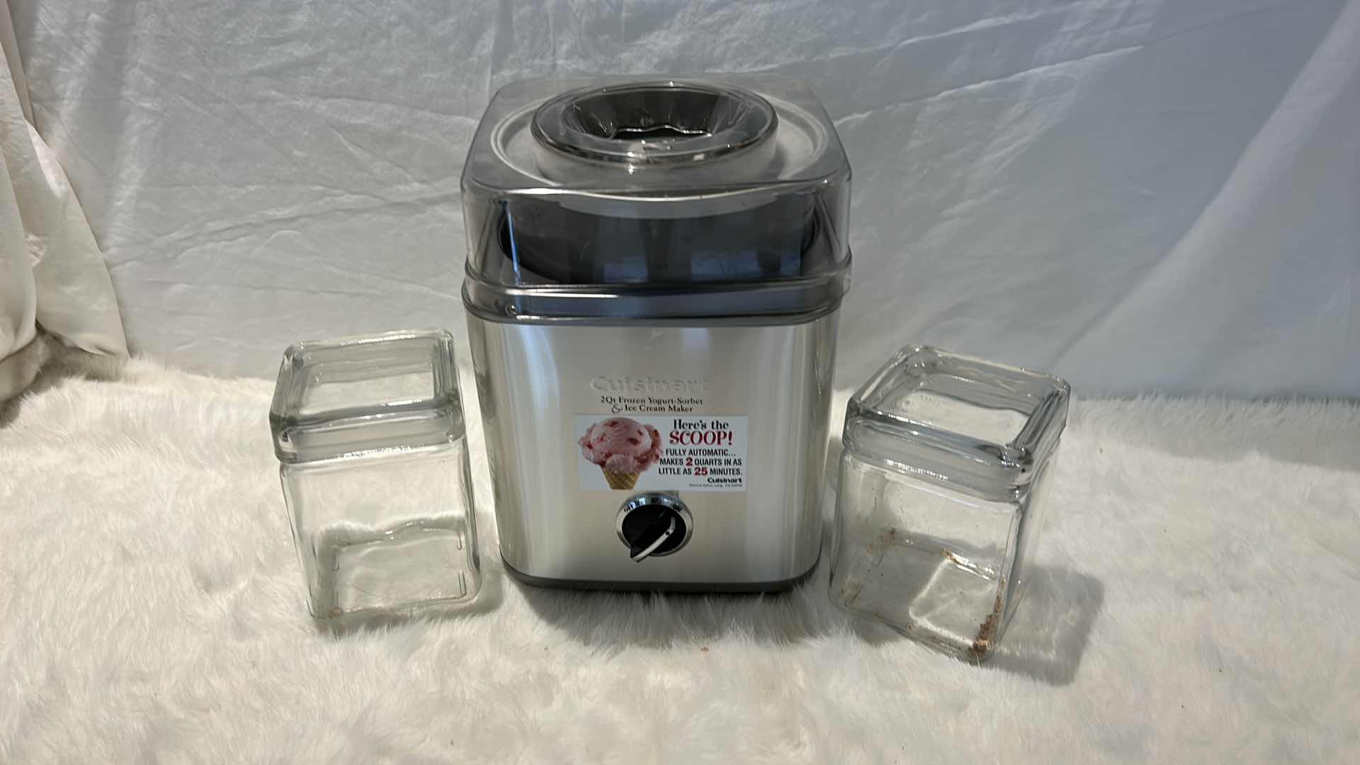 Photo 6 of CUISINART 2 QT FROZEN YOGURT - SORBET & ICE CREAM MAKER AND 2 GLASS CANISTERS