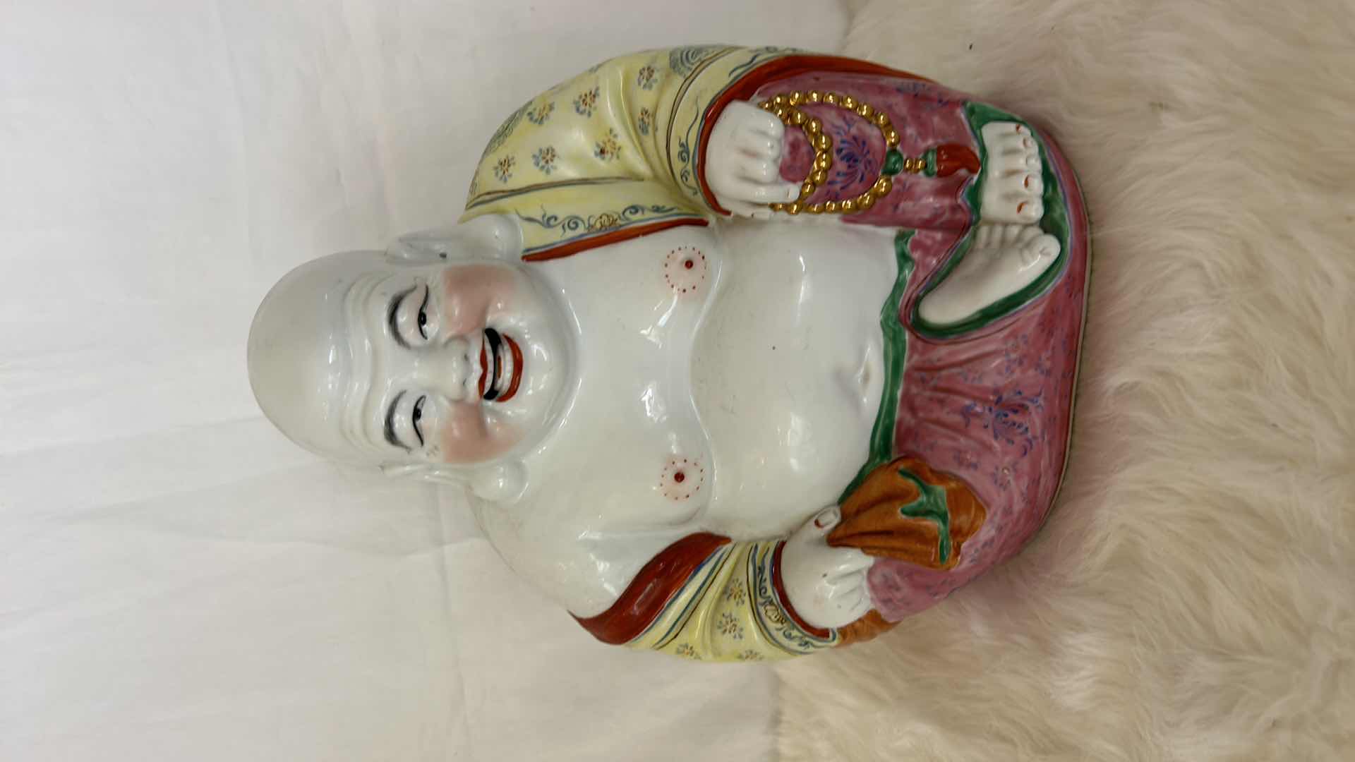 Photo 2 of PORCELAIN BUDDHA AND FOO DOG BOTH STAMPED TALLEST H11”