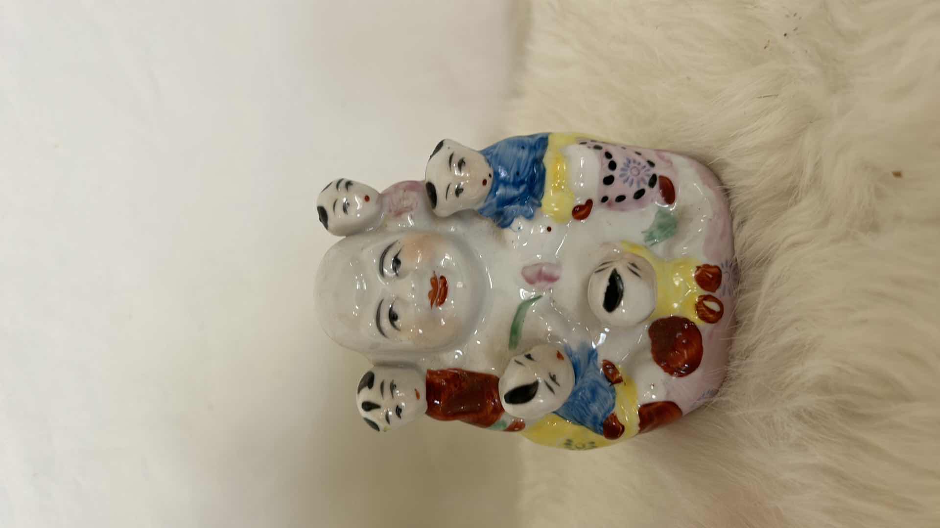 Photo 4 of 4 PORCELAIN LAUGHING BUDDHAS TALLEST 10”