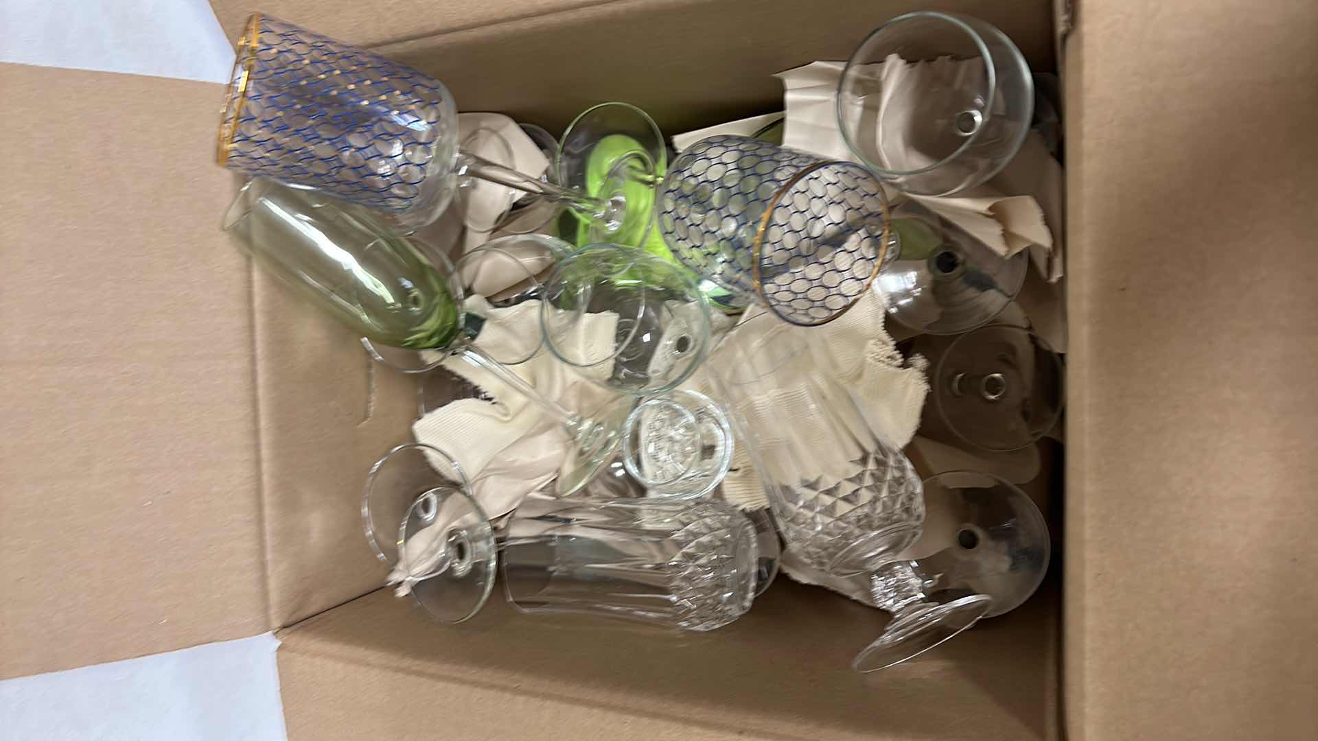 Photo 2 of BOX OF ASSORTED GLASSES