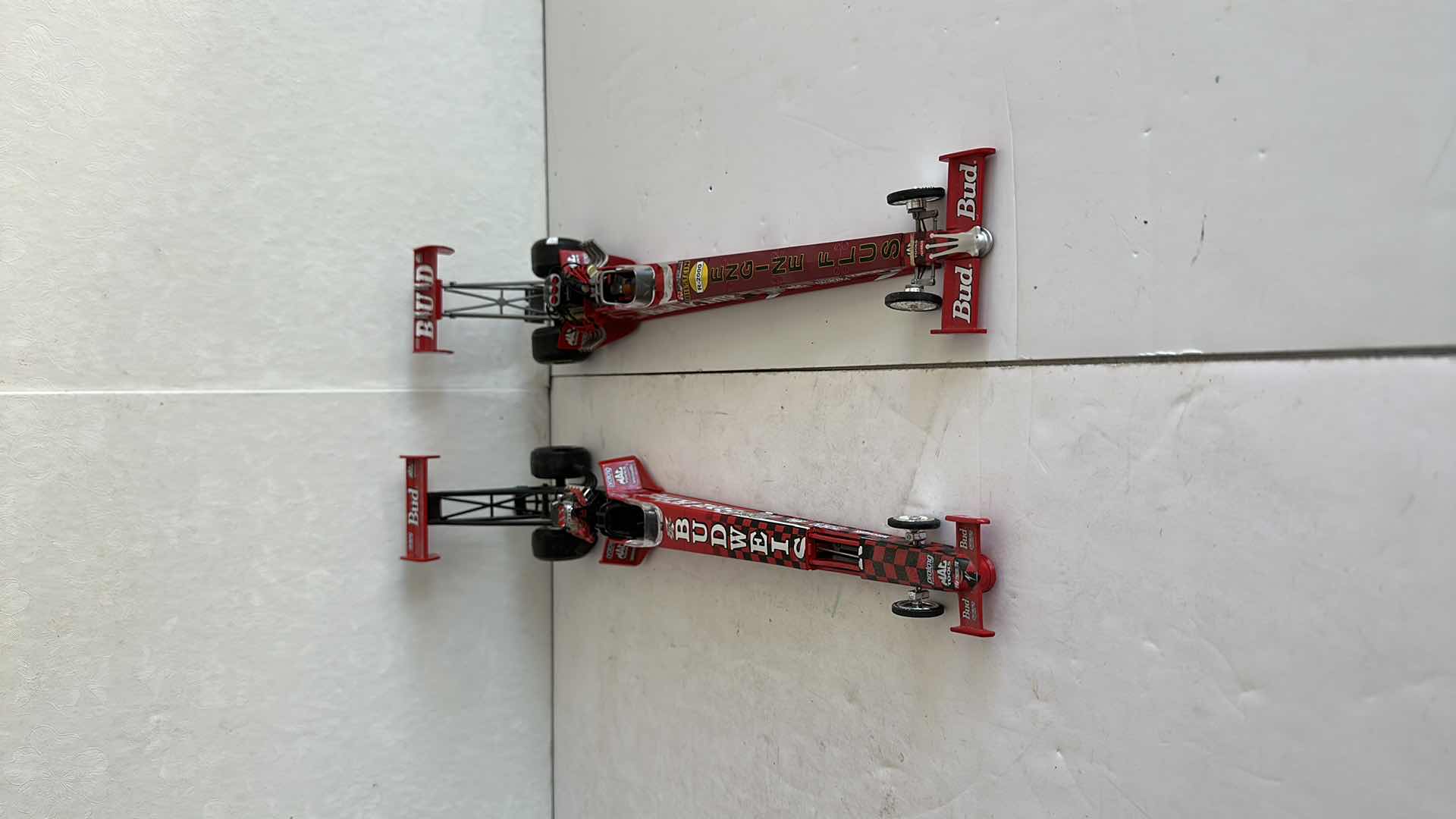 Photo 1 of TWO BUDWEISER DRAGSTER MODELS 16”