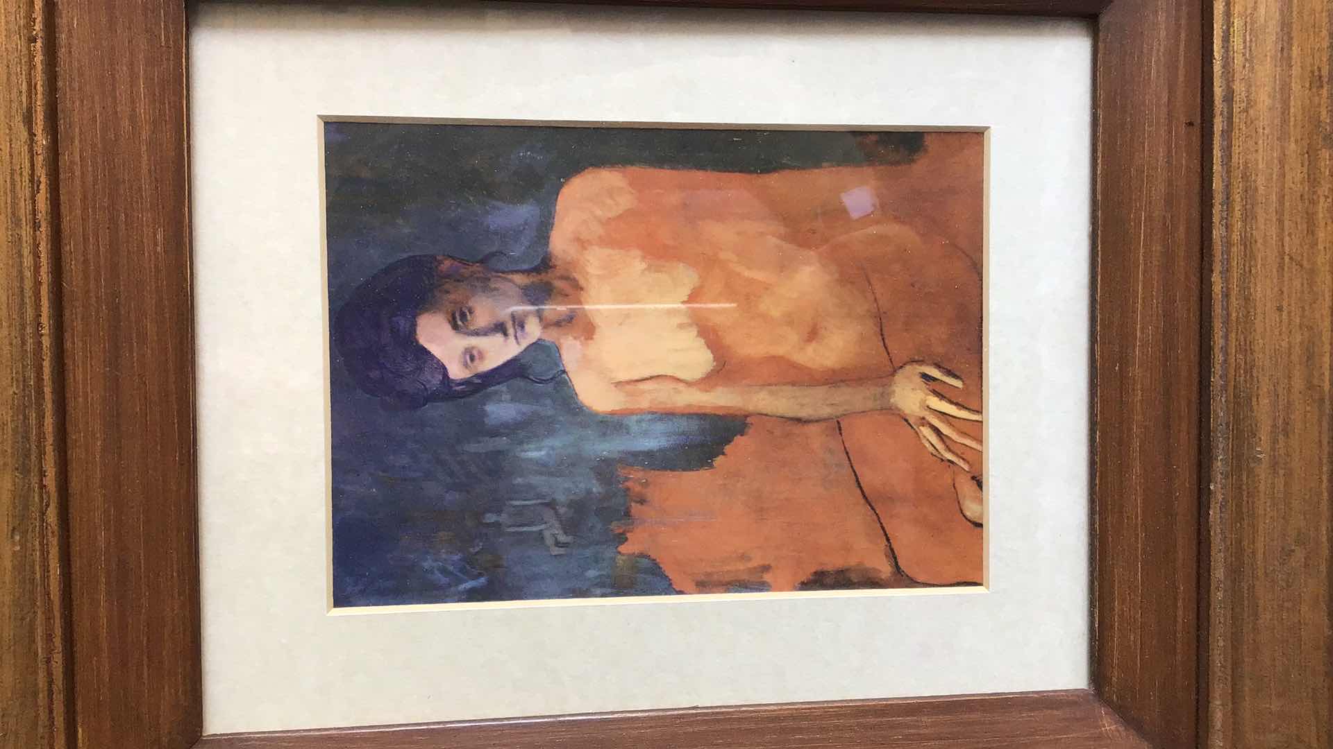 Photo 2 of AUTHENTIC MEXICAN PAINTING SOMBER NUDE WOMAN 19” X 17”