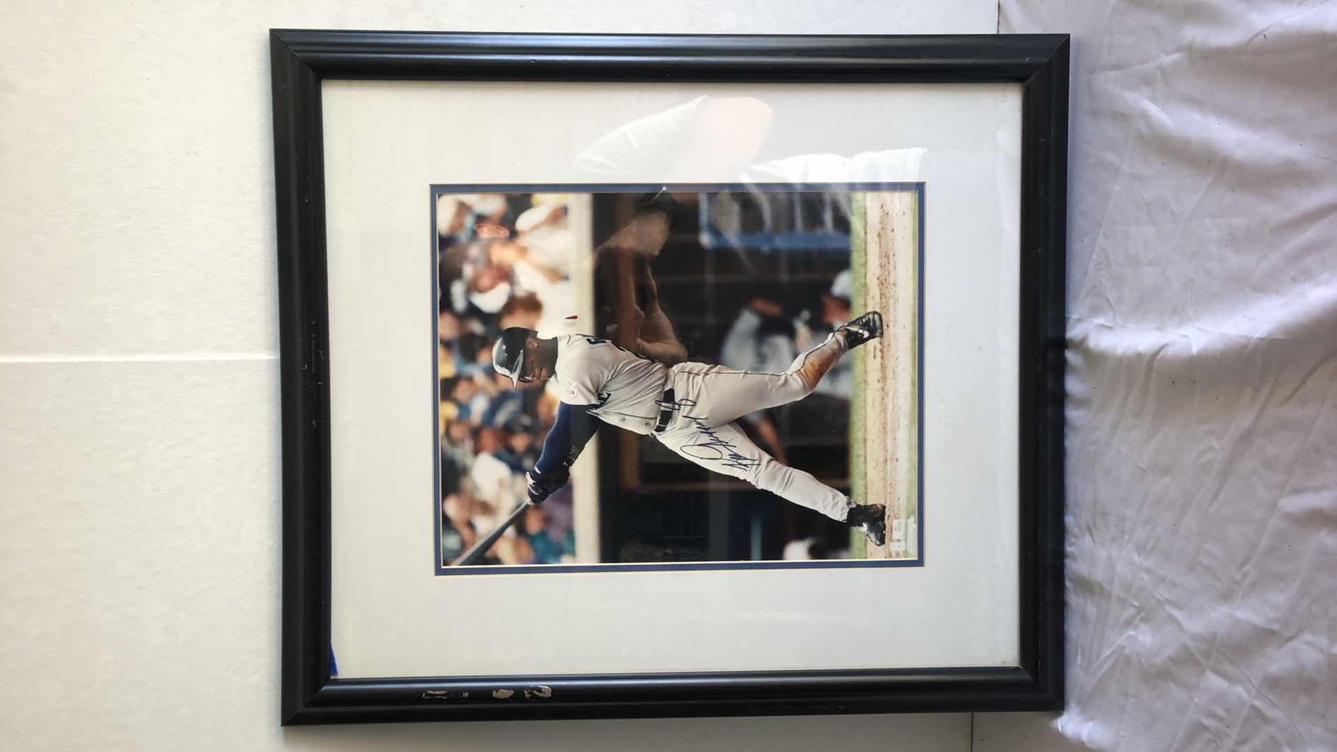 Photo 1 of AUTOGRAPHED FRAMED KEN GRIFFEY 8 MARINERS MLB SWING PHOTO 23” X 20”