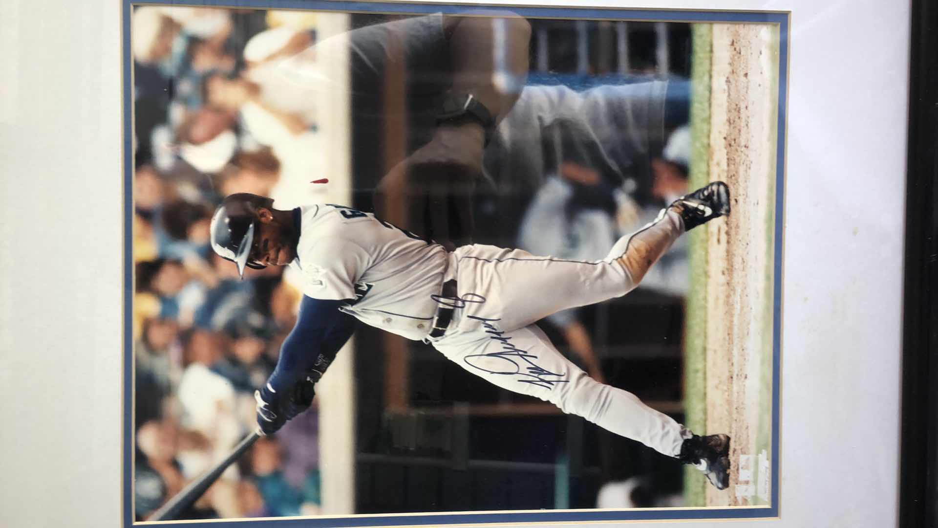Photo 2 of AUTOGRAPHED FRAMED KEN GRIFFEY 8 MARINERS MLB SWING PHOTO 23” X 20”