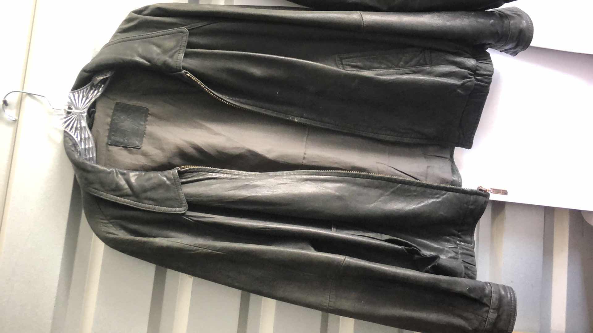 Photo 2 of 3 MENS XL JACKETS (2 CUSTOM LEATHER & NORTH FACE HOODIE)