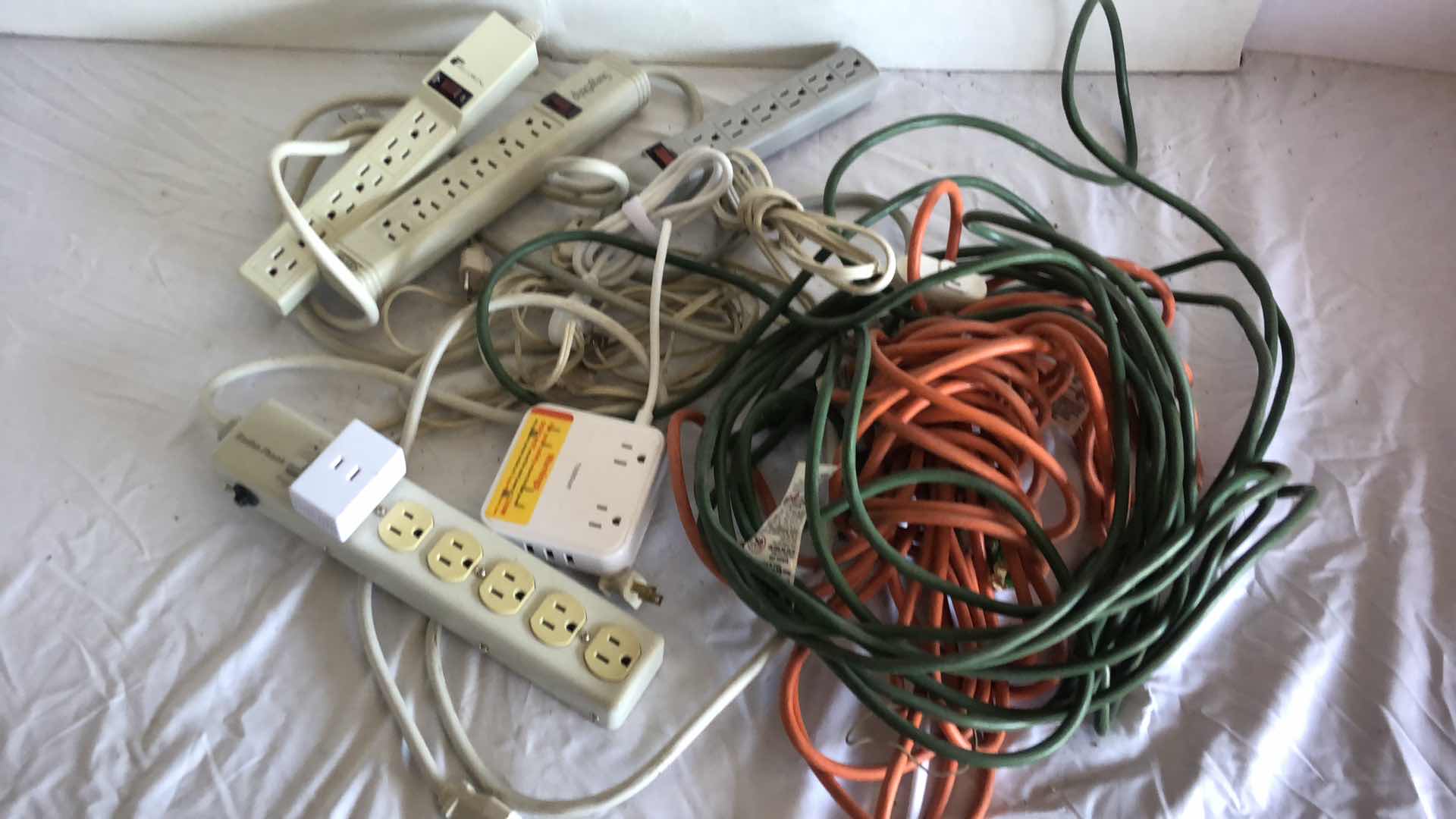 Photo 3 of BOX OF ASSORTED WORKING EXTENSION CABLES AND POWER JACKS