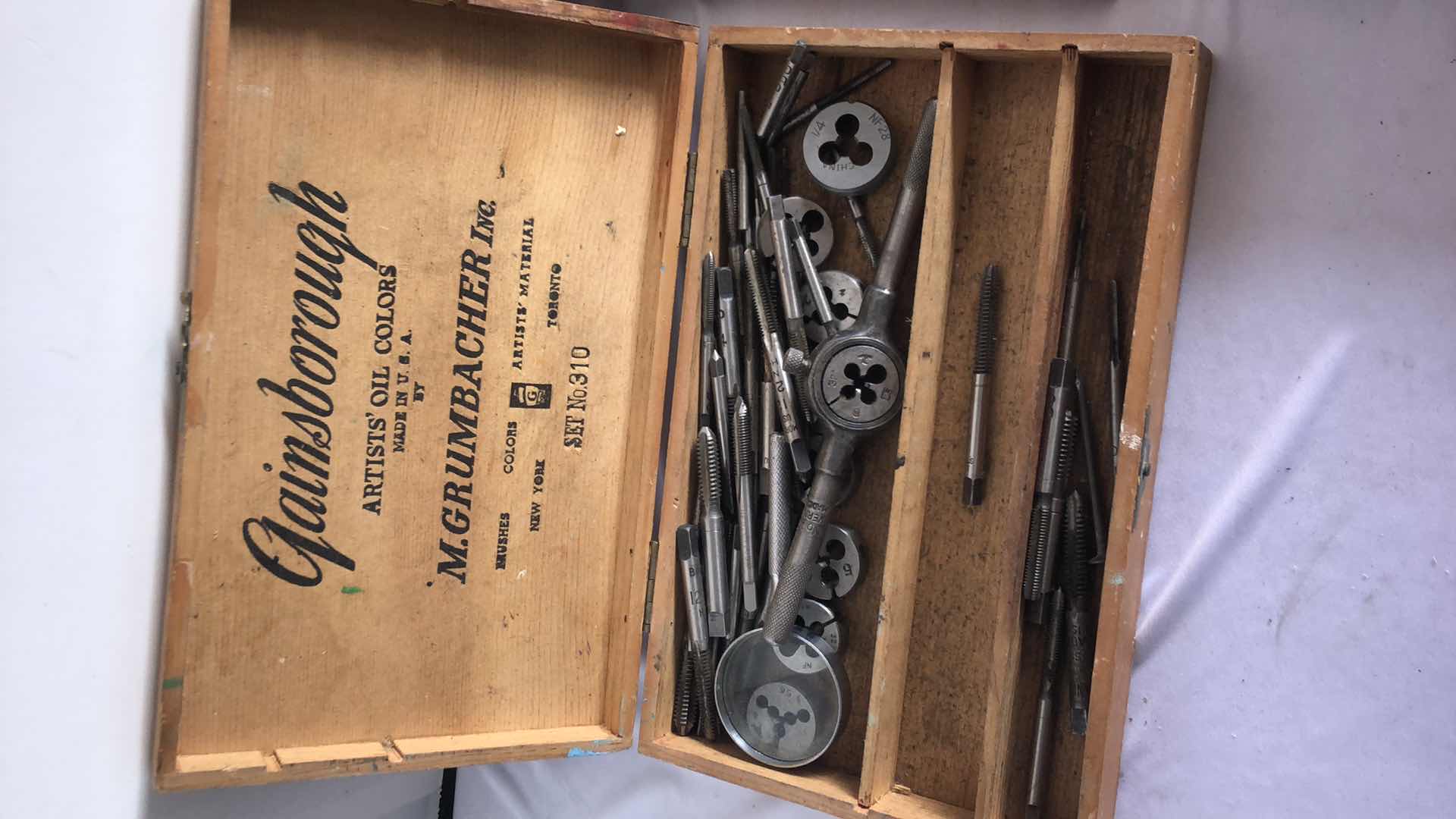 Photo 2 of 3 ASSORTED DIE AND TAP SETS WITH BOX OF STOREHOUSE ROLL PINS