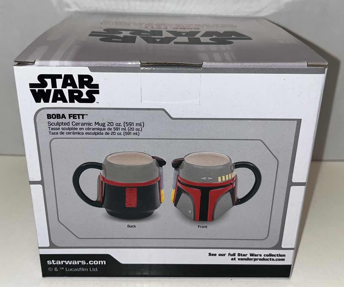 Photo 5 of NEW BIOWORLD STAR WARS BOBA FETT SCULPTED CERAMIC 20 OZ MUG