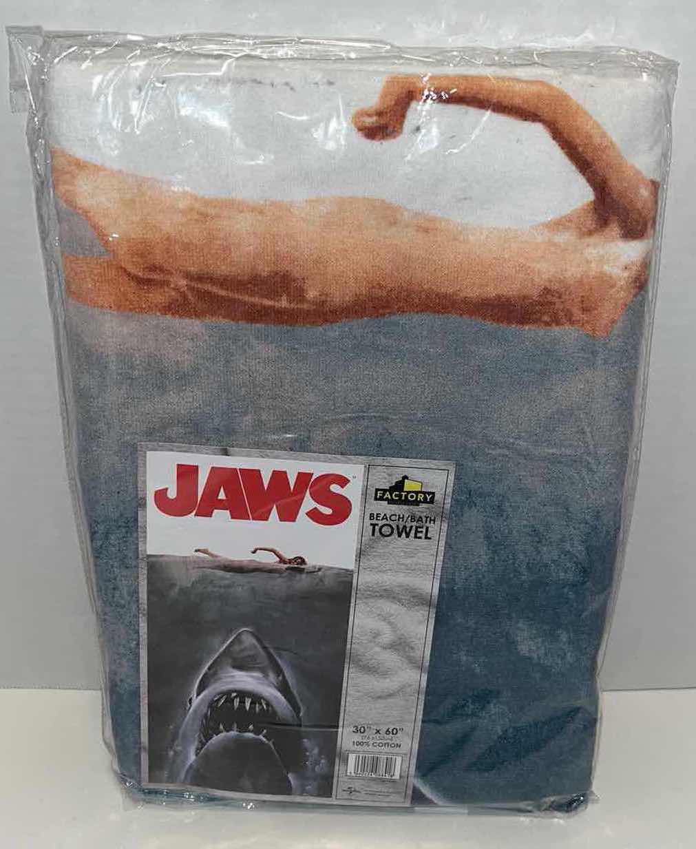 Photo 2 of NEW FACTORY ENTERTAINMENT JAWS 30” X 60” BEACH/BATH TOWEL