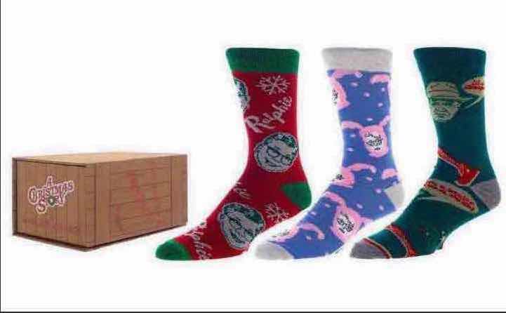 Photo 1 of NEW BIOWORLD “A CHRISTMAS STORY” 3-PACK CREW SOCKS FOR MEN, SIZE 8-12