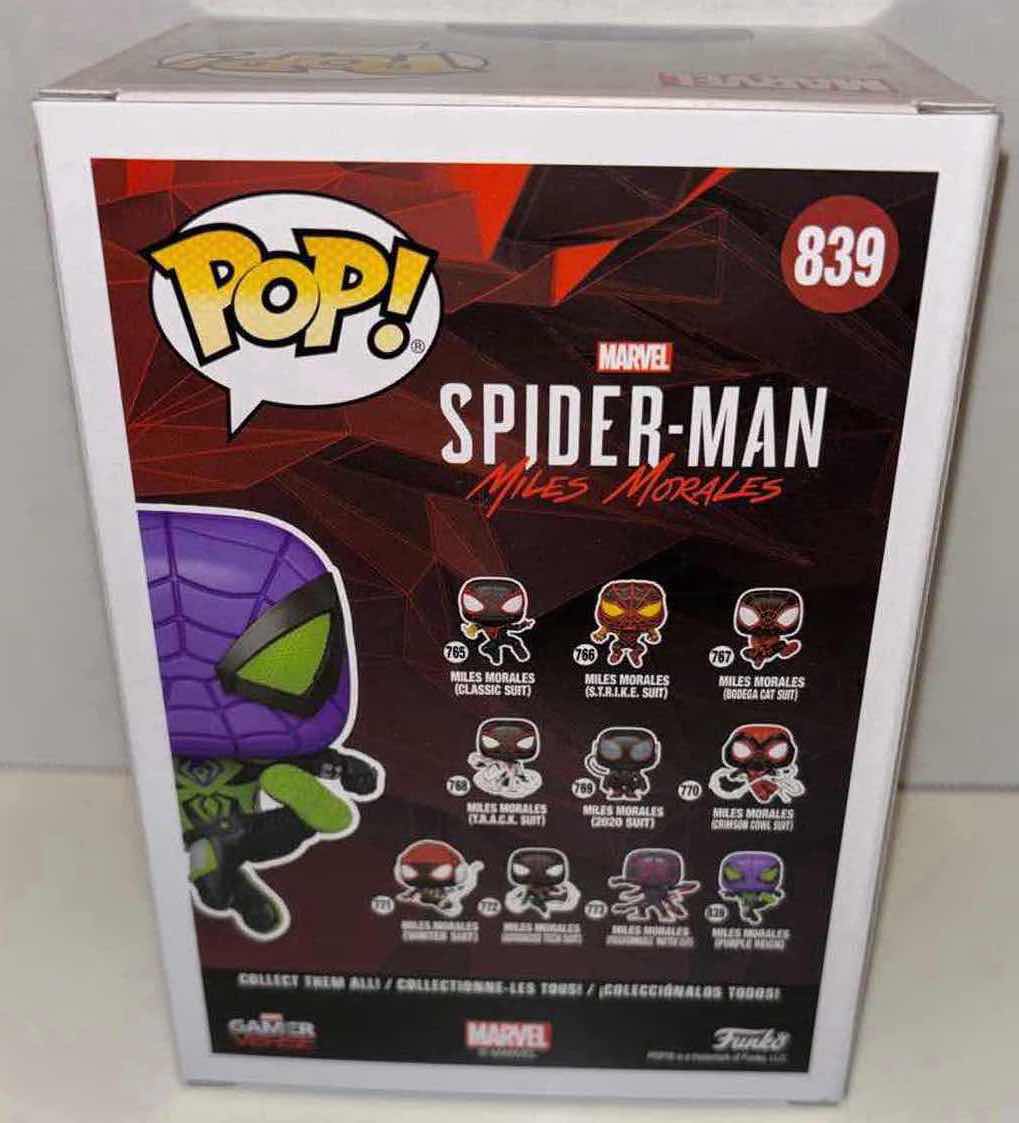 Photo 4 of NEW FUNKO POP! MARVEL SPIDER-MAN VINYL BOBBLEHEAD, GAMERVERSE #839 MILES MORALES (PURPLE REIGN)