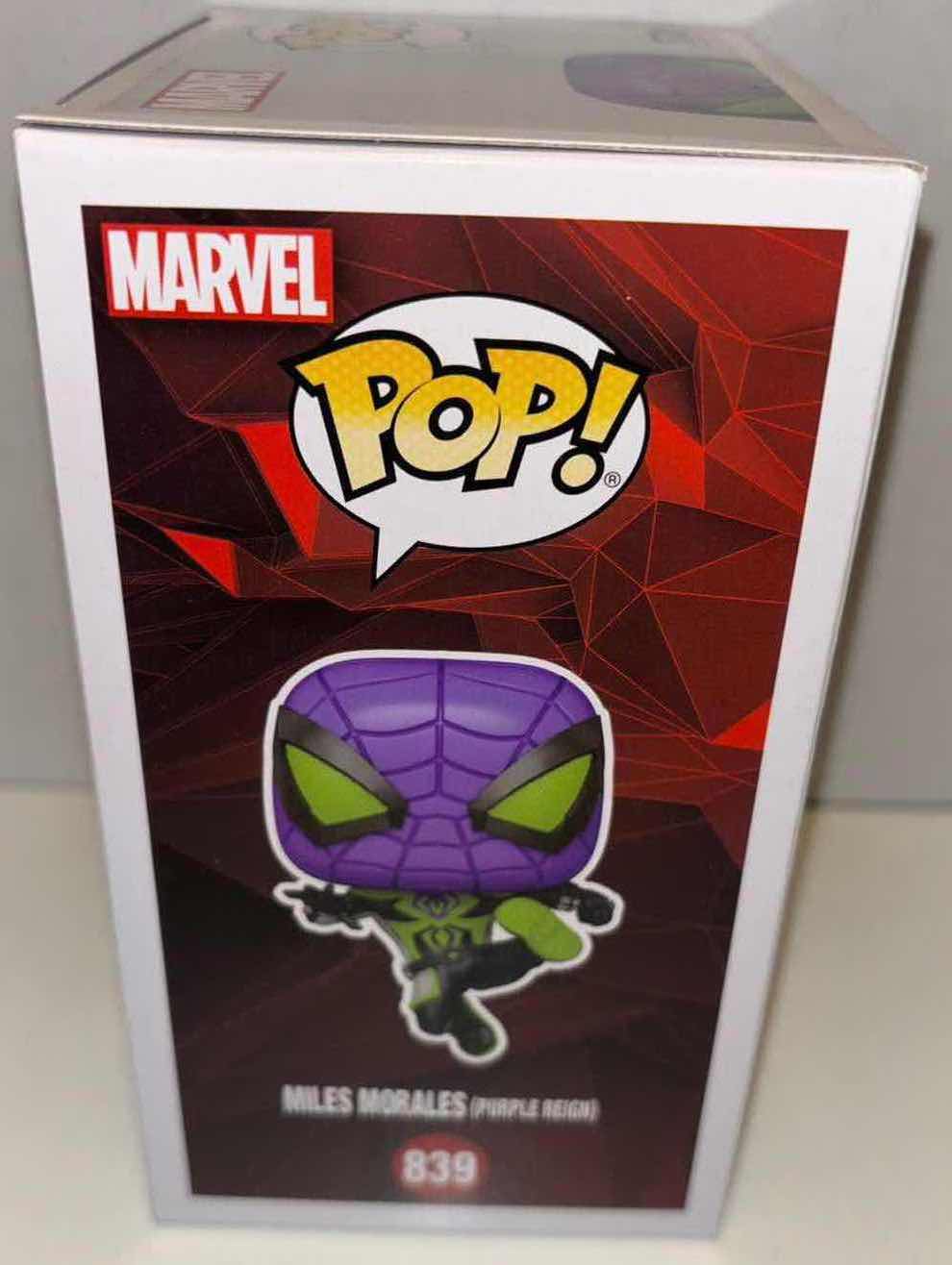 Photo 3 of NEW FUNKO POP! MARVEL SPIDER-MAN VINYL BOBBLEHEAD, GAMERVERSE #839 MILES MORALES (PURPLE REIGN)