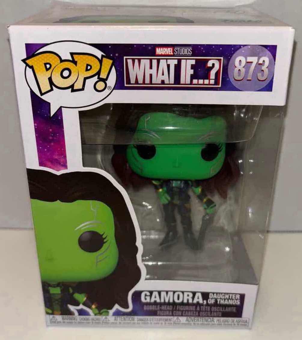 Photo 2 of NEW FUNKO POP! MARVEL STUDIOS VINYL BOBBLEHEAD, WHAT IF…? #873 GAMORA, DAUGHTER OF THANOS