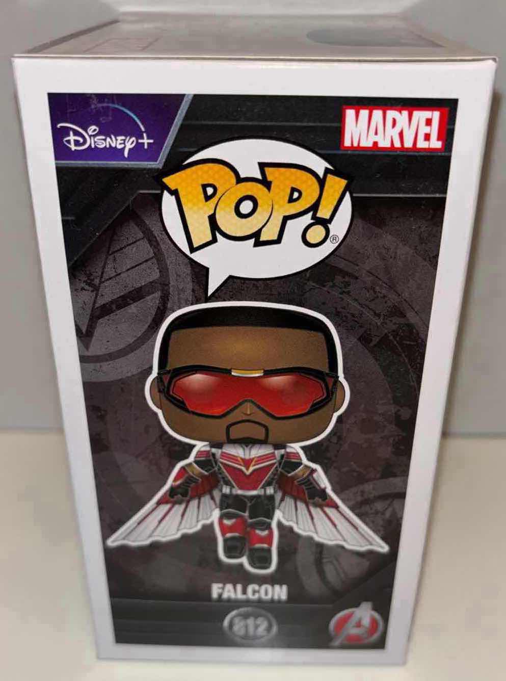 Photo 3 of NEW FUNKO POP! MARVEL STUDIOS VINYL BOBBLEHEAD, THE FALCON AND THE WINTER SOLDIER #812 FALCON