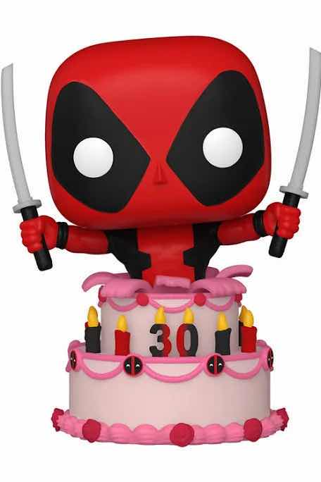 Photo 1 of NEW FUNKO POP! DEADPOOL VINYL BOBBLEHEAD, #776 30TH ANNIVERSARY DEADPOOL IN CAKE