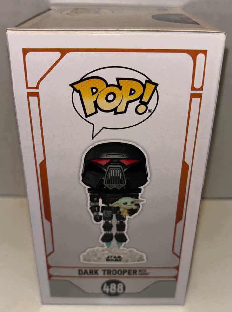 Photo 3 of NEW FUNKO POP! STAR WARS VINYL GLOW IN THE DARK EXCLUSIVE LIMITED EDITION BOBBLEHEAD, #488 DARK TROOPER W GROGU