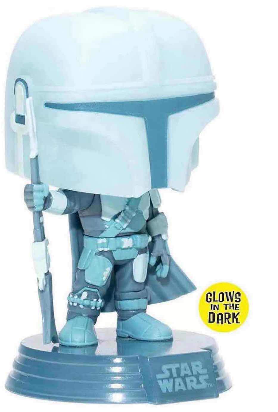 Photo 1 of NEW FUNKO POP! STAR WARS VINYL GLOW IN THE DARK EXCLUSIVE BOBBLEHEAD, #345 “MANDALORIAN HOLOGRAM”