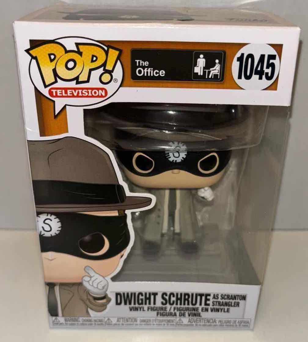 Photo 2 of NEW FUNKO POP! TELEVISION VINYL FIGURE, THE OFFICE #1045 DWIGHT SCHRUTE AS SCRANTON STRANGLER