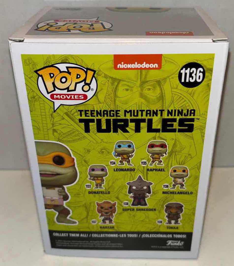 Photo 4 of NEW FUNKO POP! MOVIES VINYL FIGURE, TEENAGE MUTANT NINJA TURTLES #1136 “MICHELANGO”