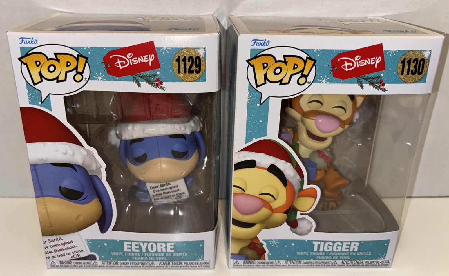 Photo 4 of NEW FUNKO POP! 2021 DISNEY HOLIDAY VINYL FIGURE 2-PACK, #1129 EEYORE & #1130 TIGGER