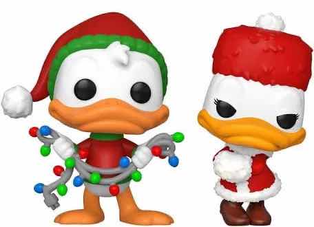 Photo 1 of NEW FUNKO POP! 2021 DISNEY HOLIDAY VINYL FIGURE 2-PACK, #1127 DAISY DUCK & #1128 DONALD DUCK