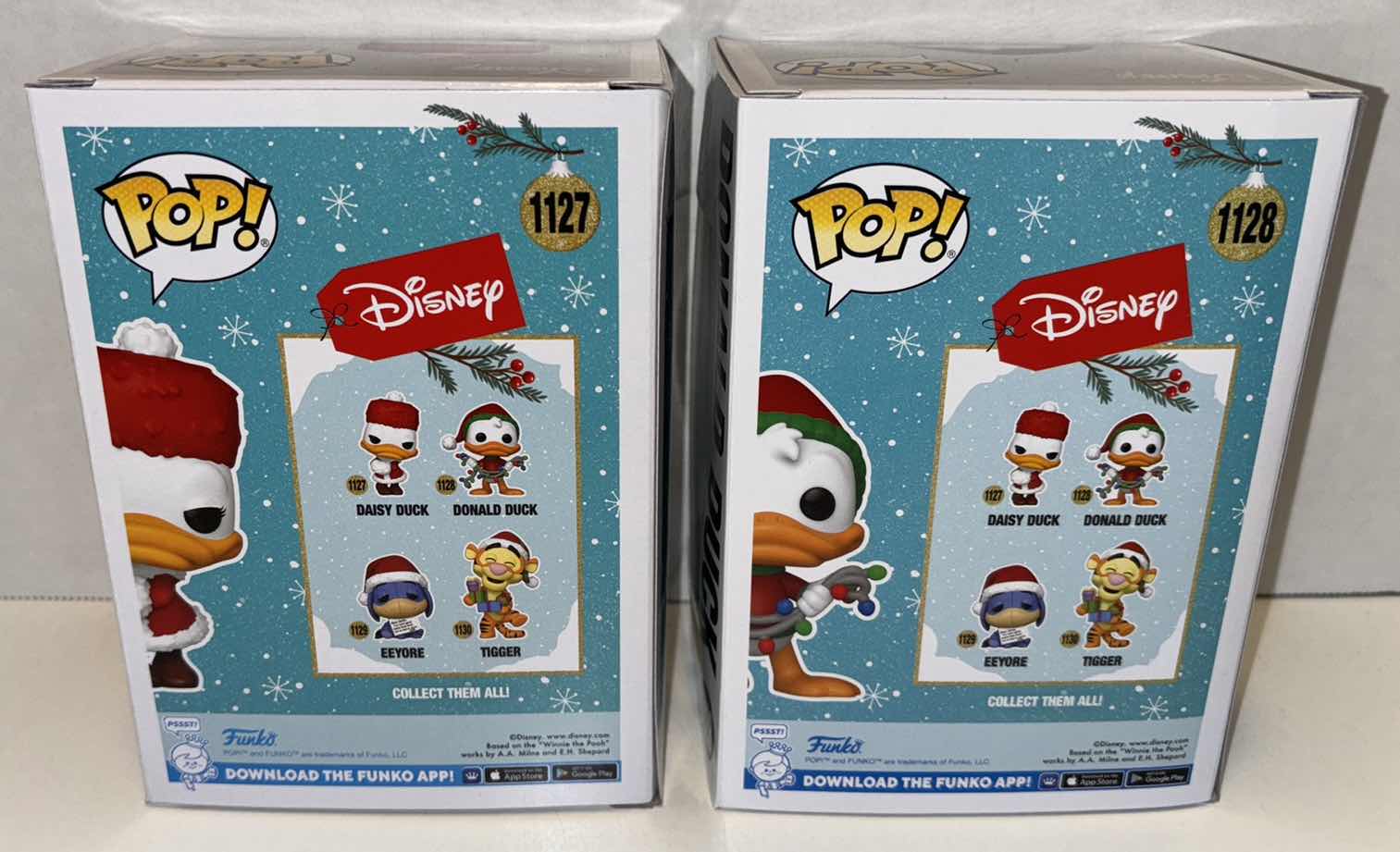 Photo 4 of NEW FUNKO POP! 2021 DISNEY HOLIDAY VINYL FIGURE 2-PACK, #1127 DAISY DUCK & #1128 DONALD DUCK