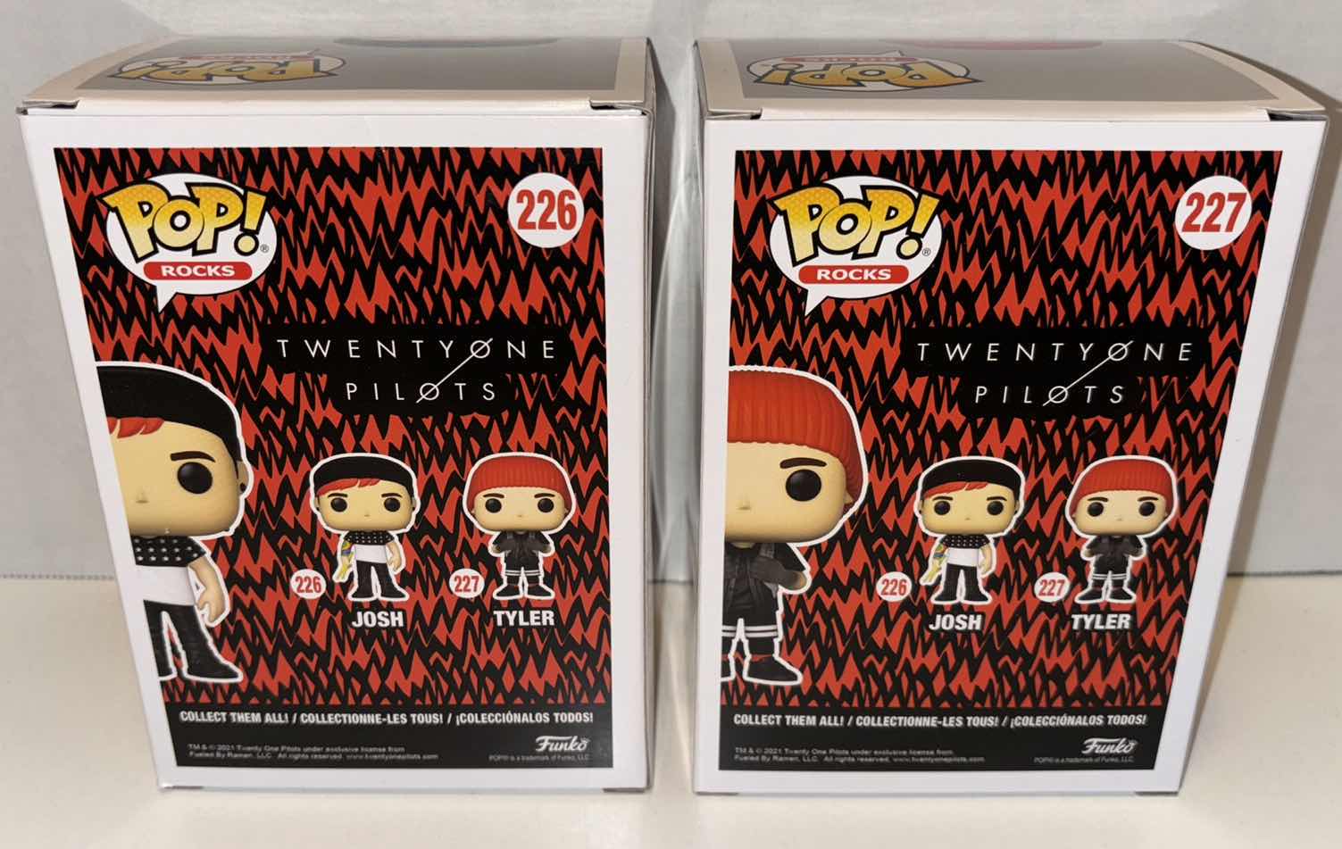 Photo 4 of NEW FUNKO POP! ROCKS TWENTY ONE PILOTS VINYL FIGURE 2-PACK, #226 JOSH & #227 TYLER