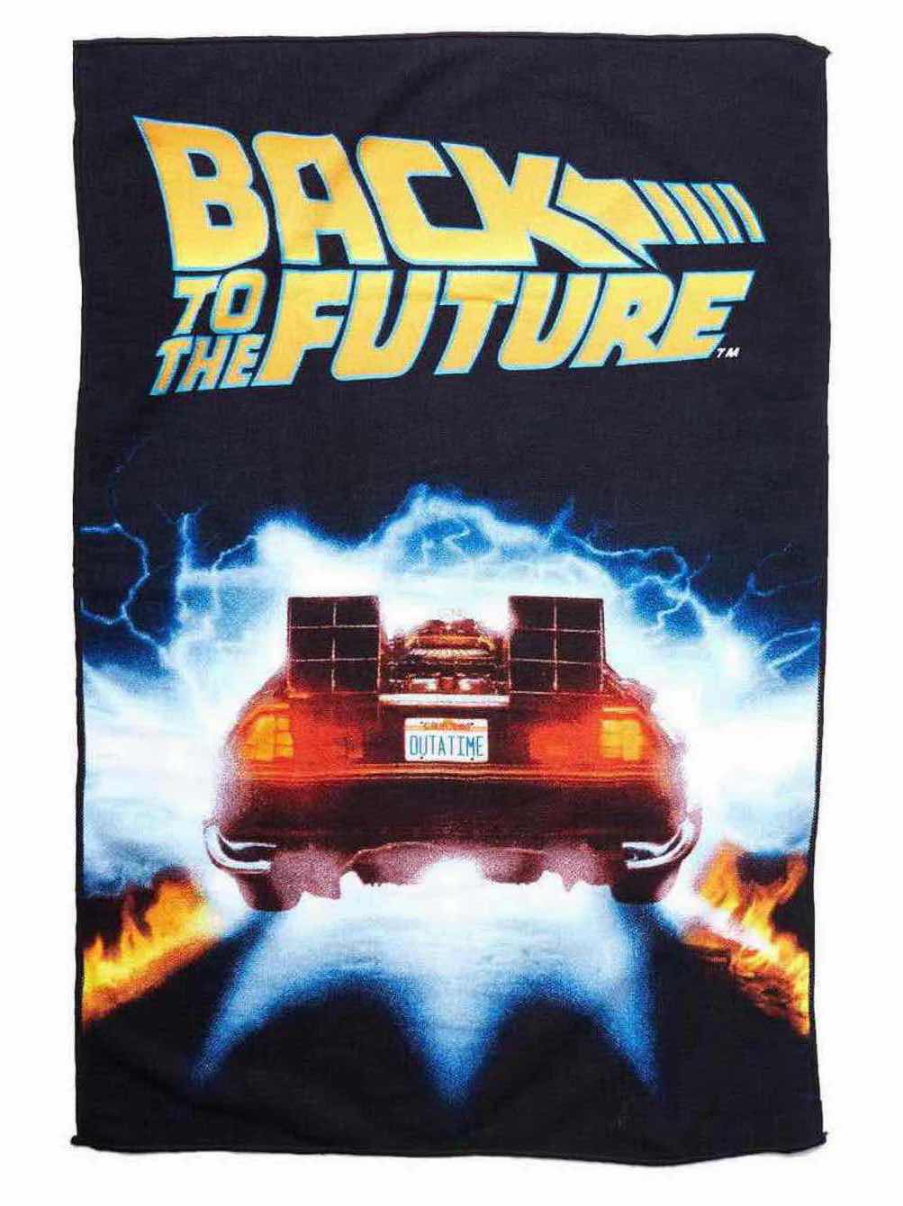 Photo 1 of NEW FACTORY ENTERTAINMENT 24” x 36” MICROFIBER TOWEL, BACK TO THE FUTURE DELOREAN TIME MACHINE