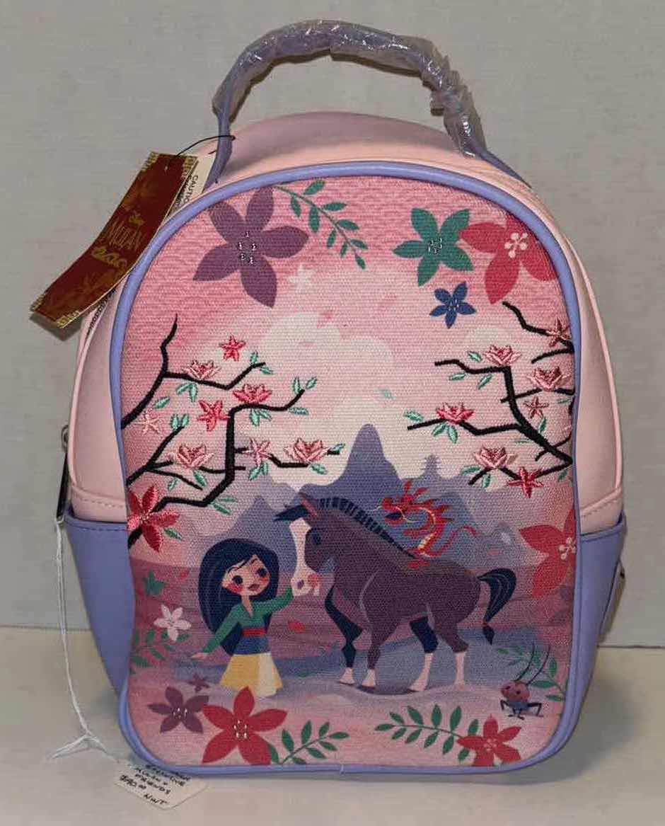 Photo 2 of NEW LOUNGEFLY DISNEY MULAN & FRIENDS MINI FAUX LEATHER/CANVAS BACKPACK & MATCHING COIN PURSE (BOXLUNCH EXCLUSIVE)