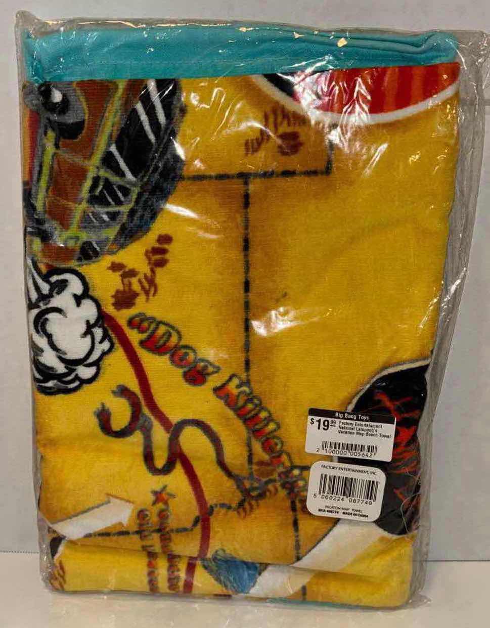 Photo 2 of NEW FACTORY ENTERTAINMENT NATIONAL LAMPOONS VACATION MAP 30” x 60” BEACH/BATH TOWEL