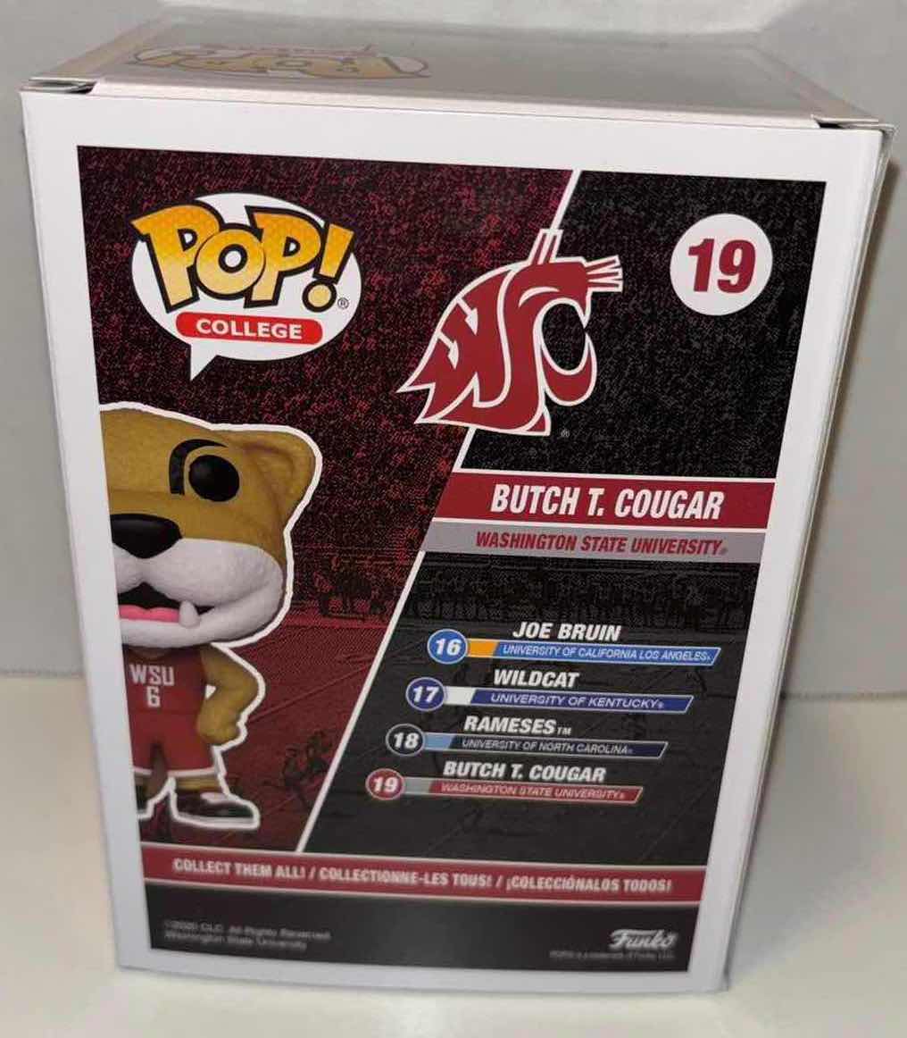 Photo 4 of NEW FUNKO POP! COLLEGE MASCOT VINYL FIGURE, WASHINGTON STATE UNIVERSITY #19 BUTCH T. COUGAR