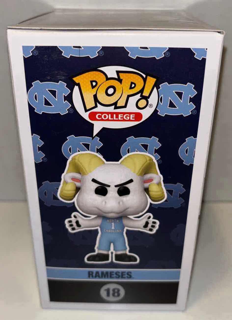 Photo 3 of NEW FUNKO POP! COLLEGE MASCOT VINYL FIGURE, UNIVERSITY OF NORTH CAROLINA #18 RAMESES