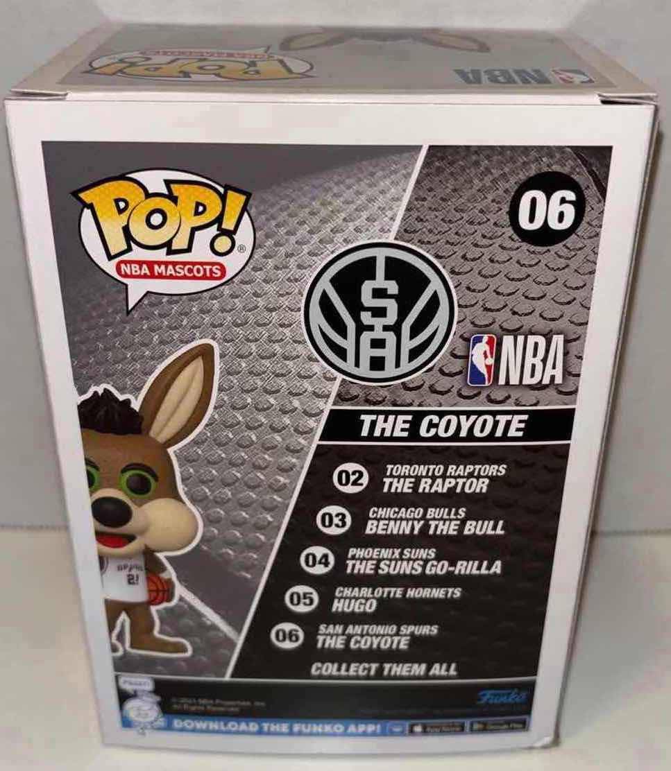 Photo 4 of NEW FUNKO POP! NBA MASCOTS VINYL FIGURE, SAN ANTONIO SPURS #06 THE COYOTE