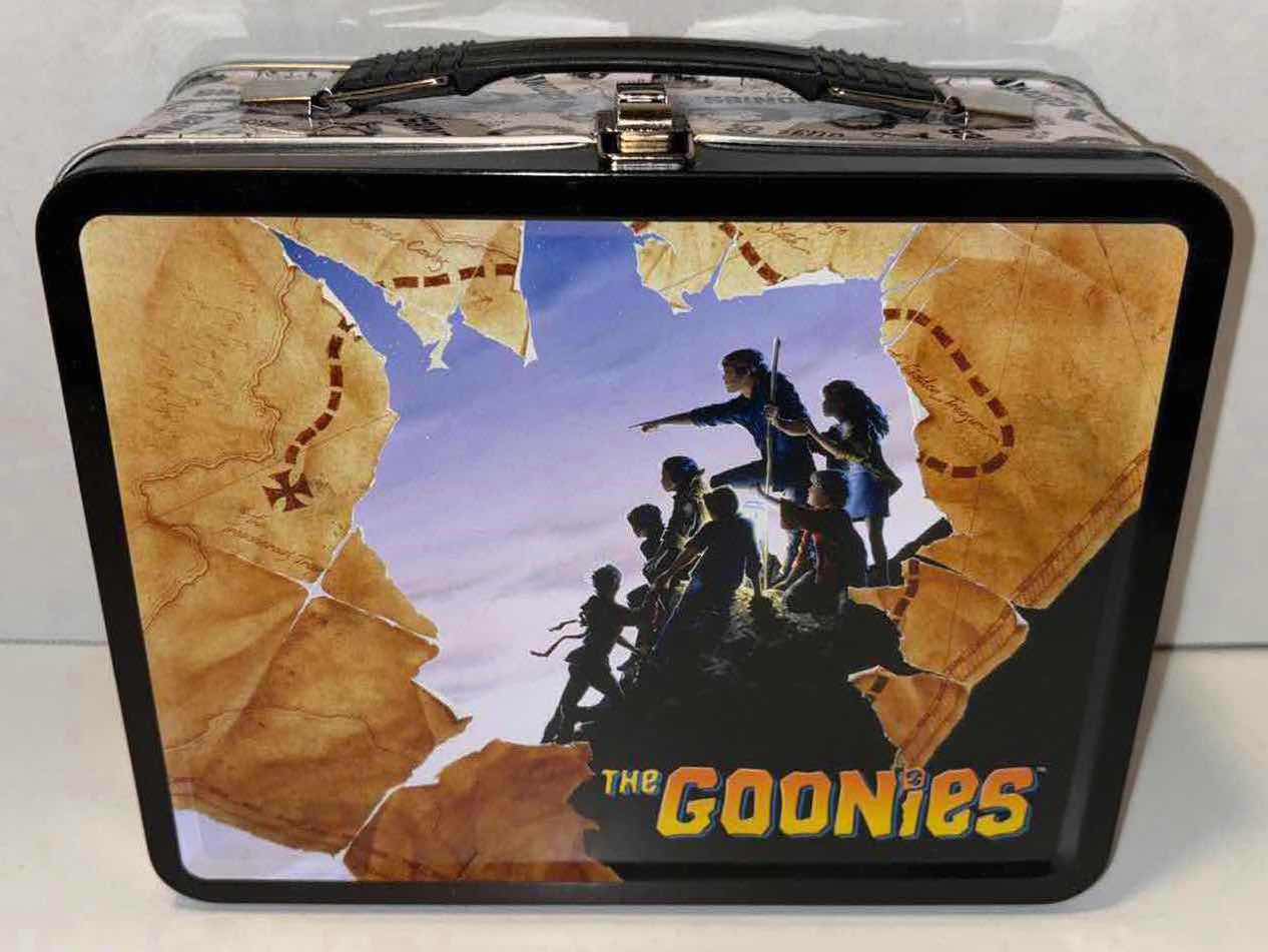 Photo 1 of NEW FACTORY ENTERTAINMENT TIN TOTE, “THE GOONIES”
