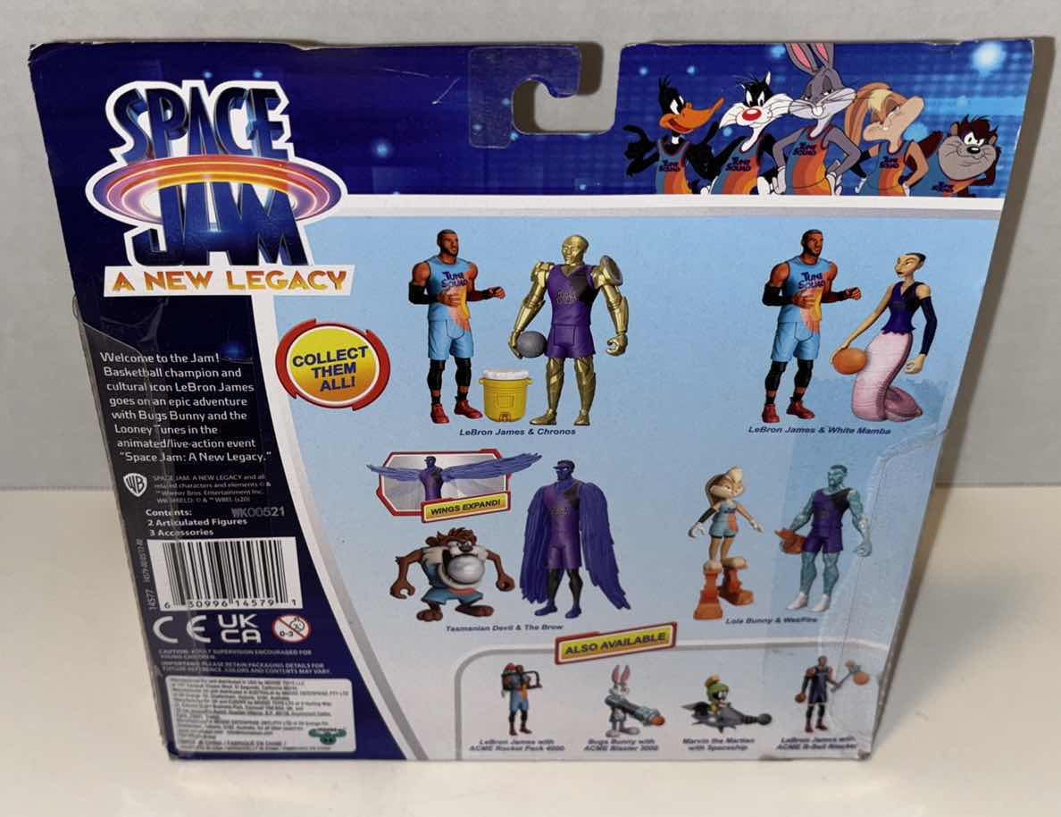 Photo 3 of NEW MOOSE TOYS SPACE JAM A NEW LEGACY ACTION FIGURES & ACCESSORIES, “ON COURT RIVALS  LEBRON JAMES & CHRONOS”