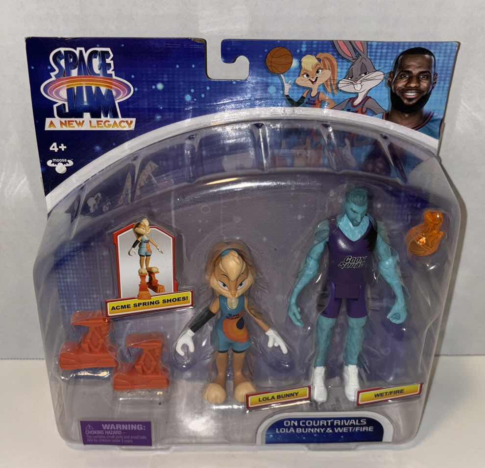 Photo 2 of NEW MOOSE TOYS SPACE JAM A NEW LEGACY ACTION FIGURES & ACCESSORIES, “ON COURT RIVALS LOLA BUNNY & WET/FIRE”