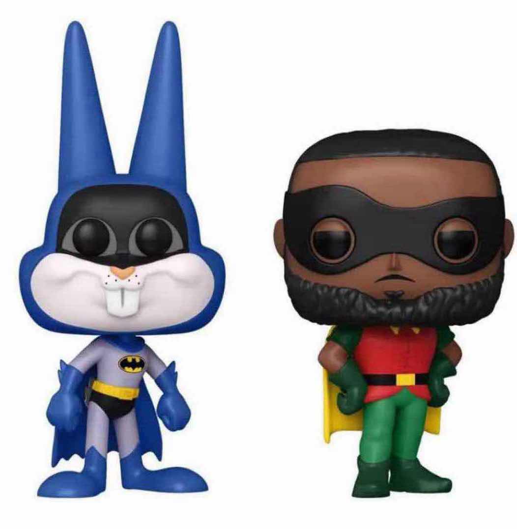 Photo 1 of NEW FUNKO POP! MOVIES VINYL FIGURE TARGET EXCLUSIVE 2-PACK, SPACE JAM A NEW LEGACY “BUGS BUNNY AS BATMAN & LEBRON JAMES AS ROBIN”